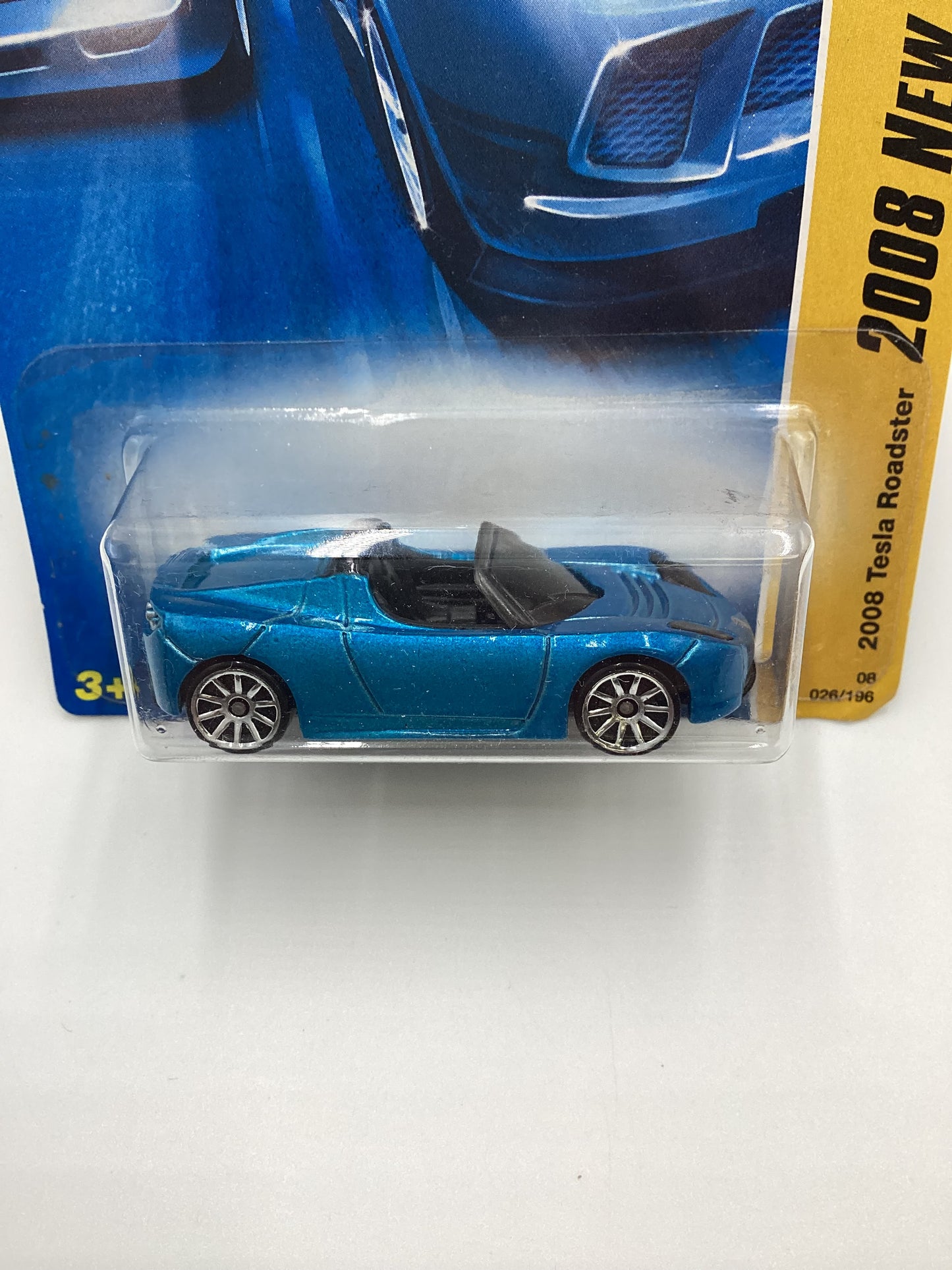 2008 Hot Wheels #026 2008 Tesla Roadster Blue 48D