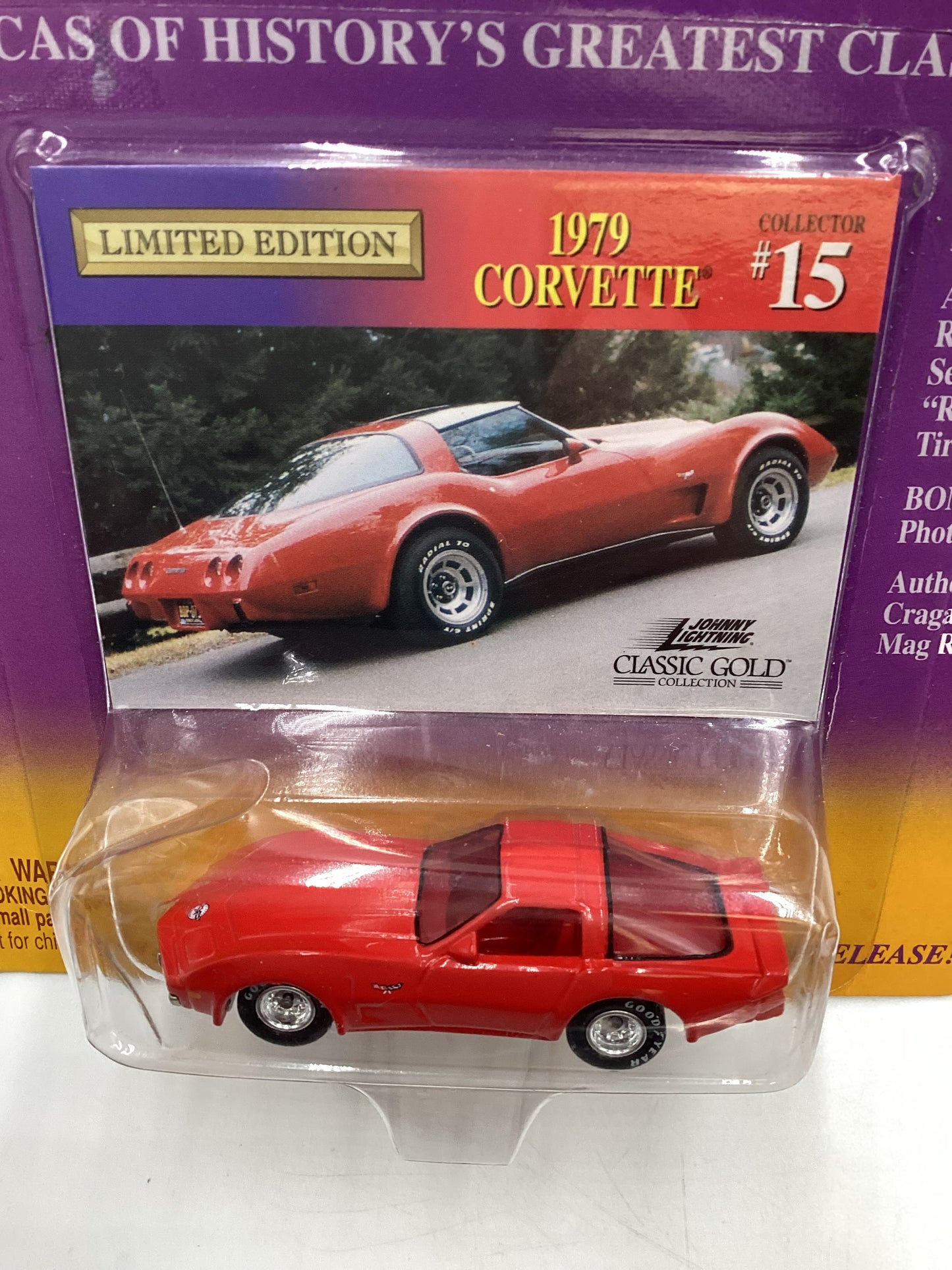 Johnny Lightning Classic Gold Collection #15 1979 Corvette Red J Hook Vein