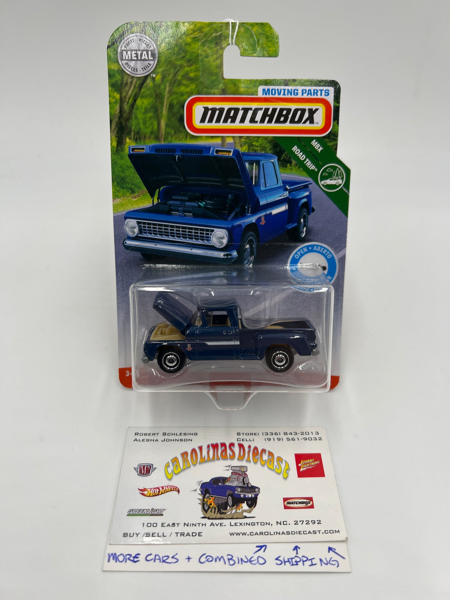 Matchbox Moving Parts MBX Road Trip 63 Chevy C10 Pickup Truck Blue 165E