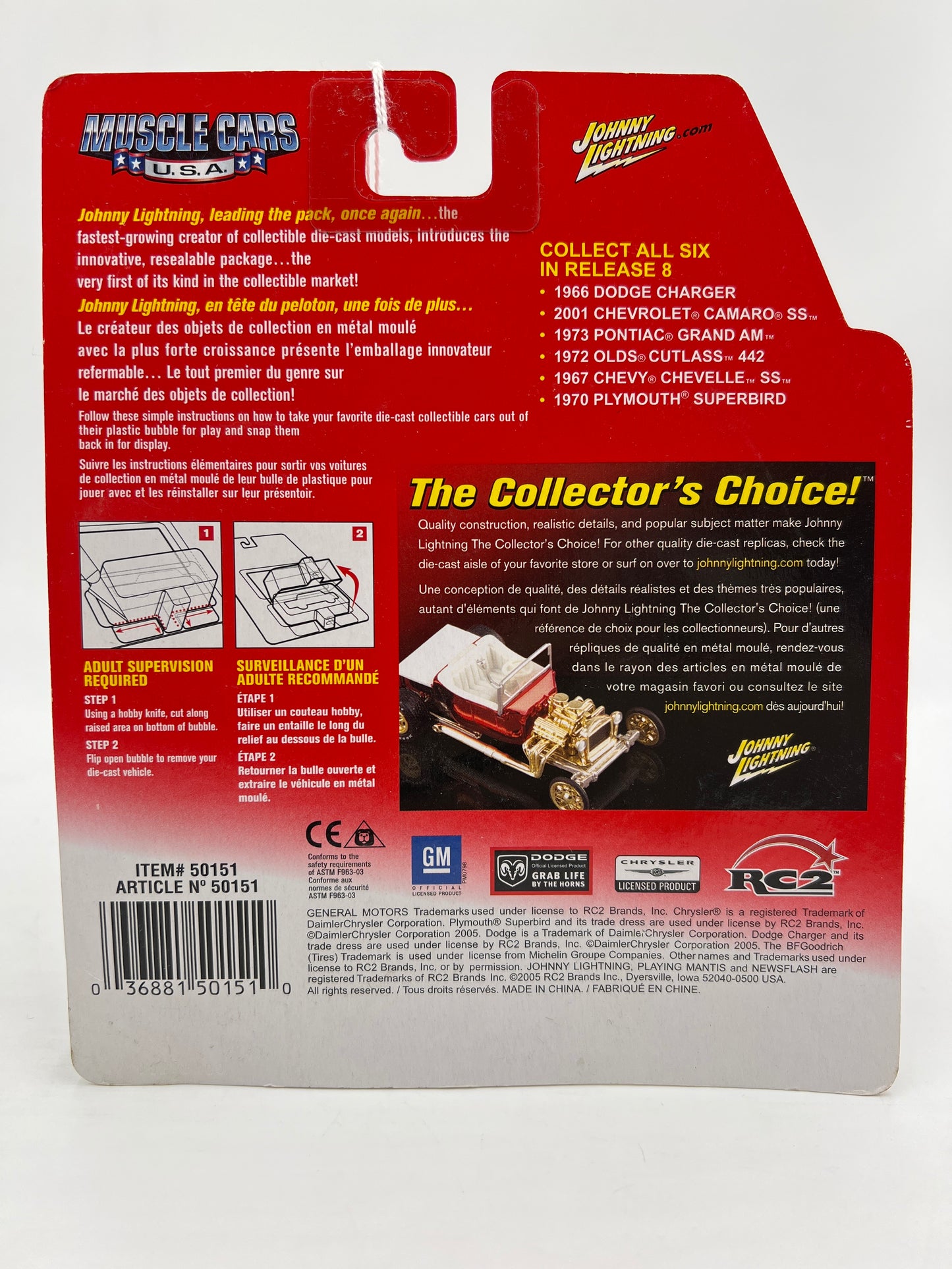 Johnny Lightning Muscle Cars USA #44 2001 Chevy Camaro SS Red 220A