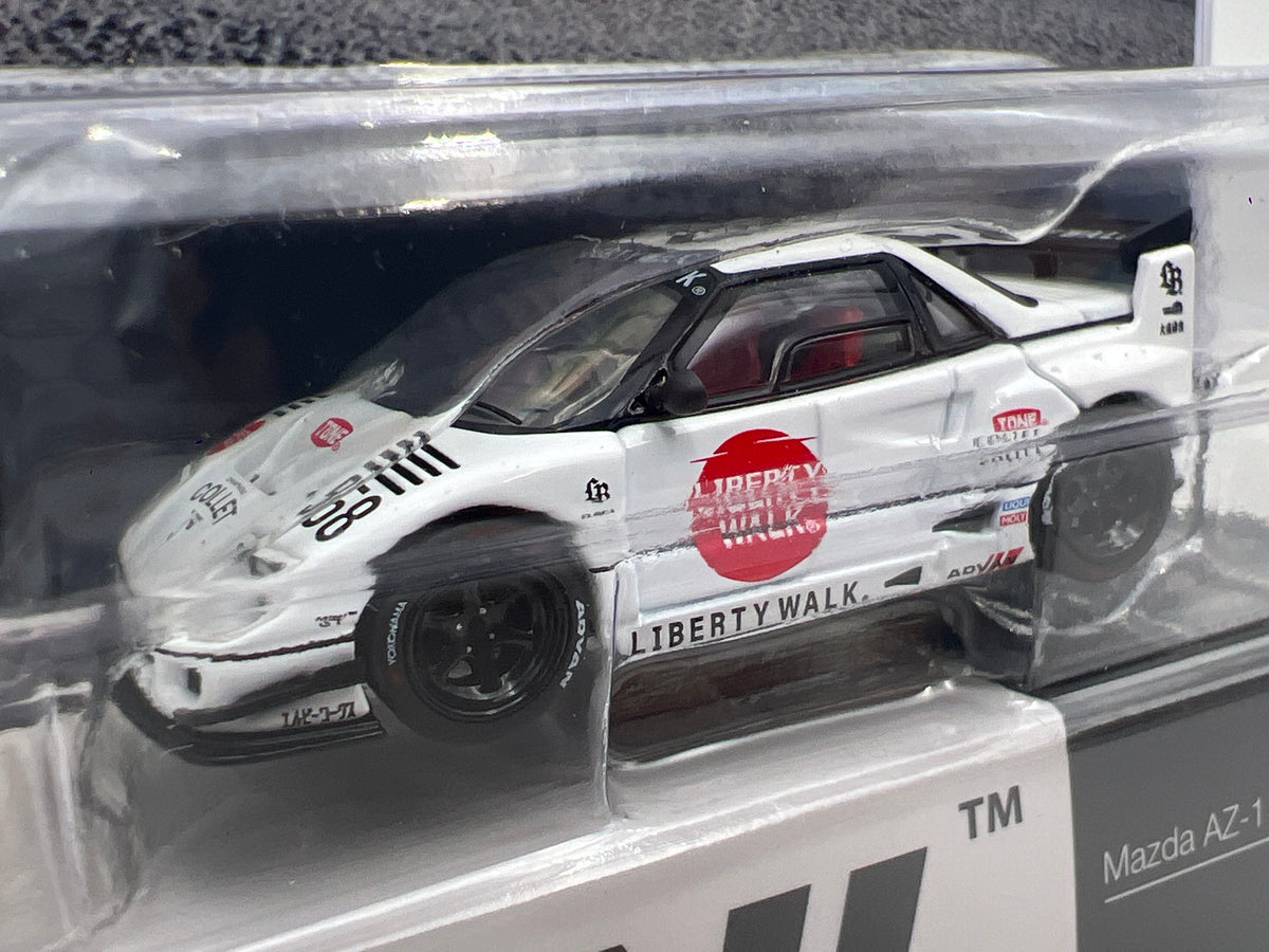 Mini GT #1227 Mazda AZ-1 Liberty Walk LB40 LB-Hinomaru White