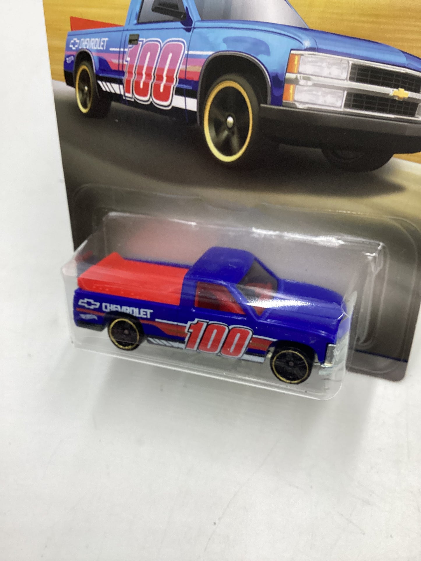 Hot Wheels Walmart 100 Years Chevy #6 Chevy 1500 Blue 161S