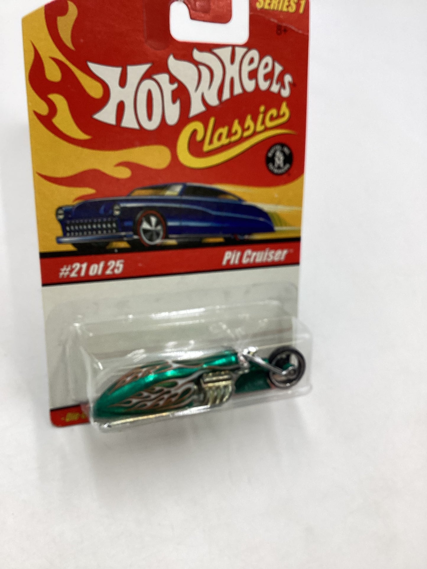 Hot wheels Classics Series 1 #21 Pit Cruiser Green (Bad Card)