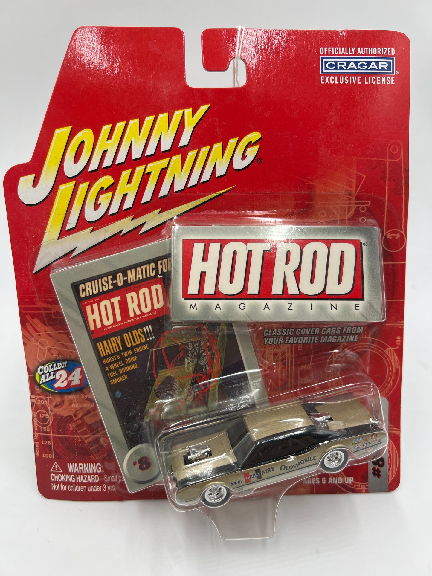 Johnny Lightning Hot Rod Magazine #8 Hurst Hairy Olds Black/Gold 221H