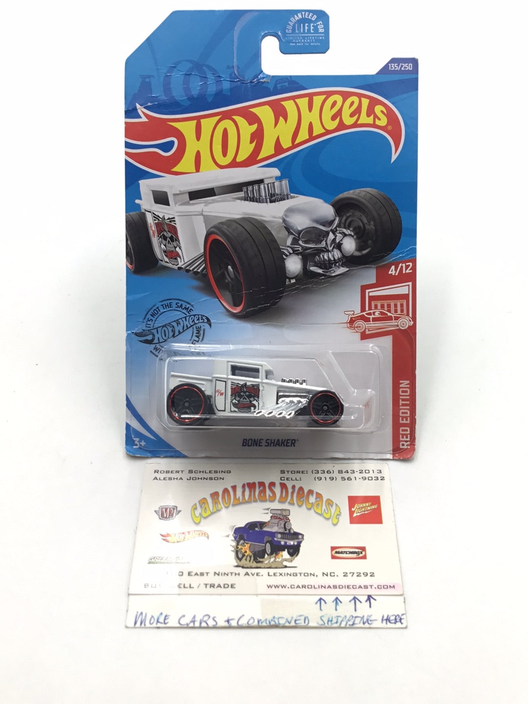 2020 hot wheels red edition #135 Bone Shaker target red (Bad Card) Z9