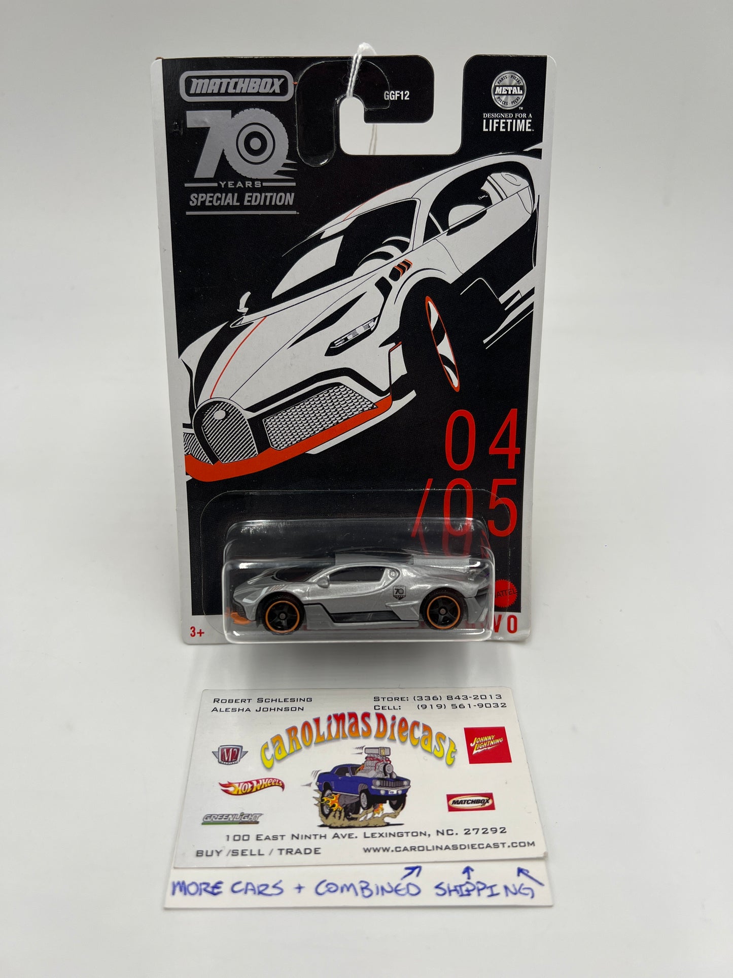 Matchbox 70 Years Special Edition #4 2018 Bugatti Divo Silver 56i