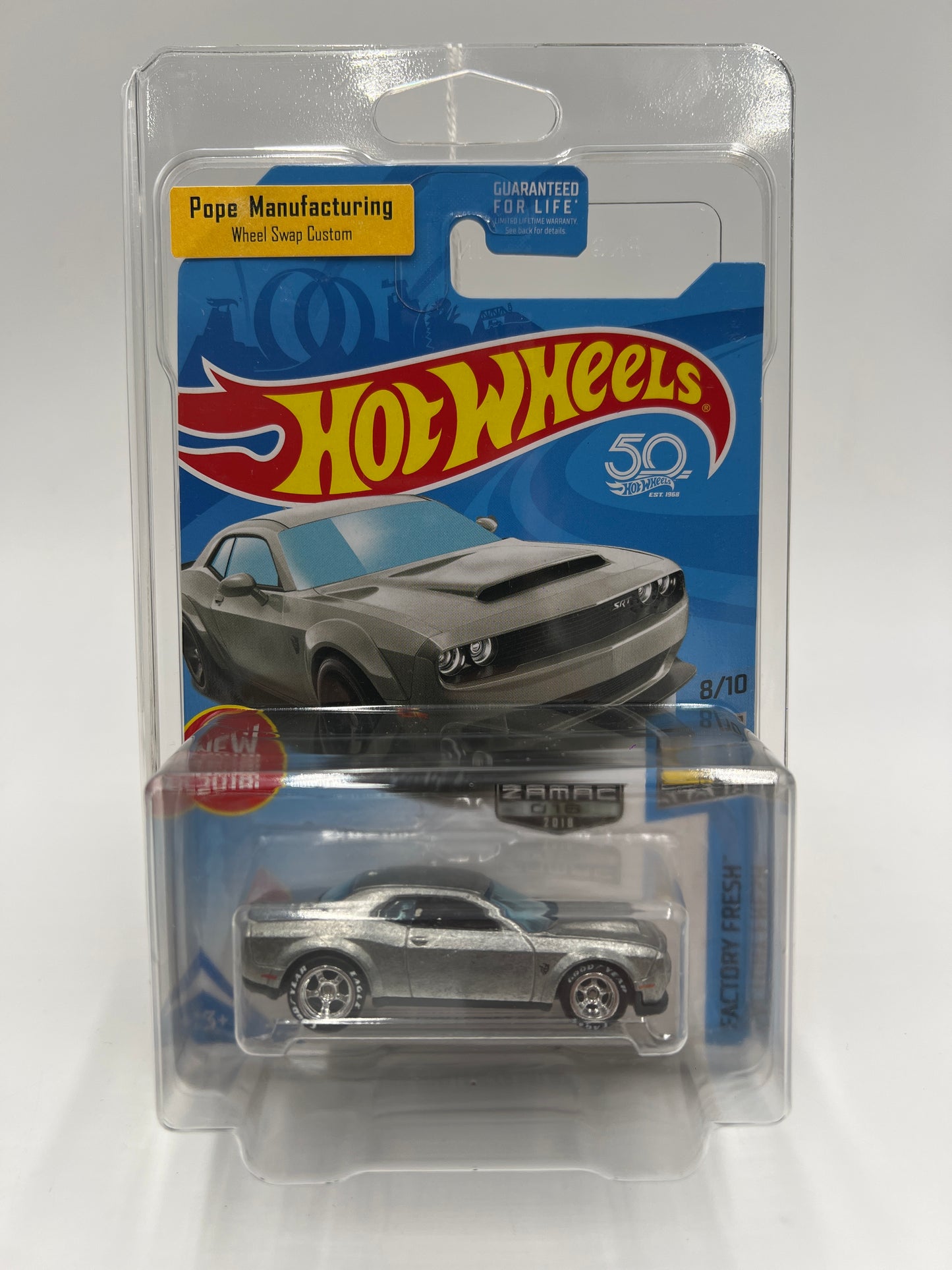 Hot Wheels 18 Dodge Challenger SRT Demon Walmart Exclusive Zamac Wheel Swap Custom On Card W/Protector SR