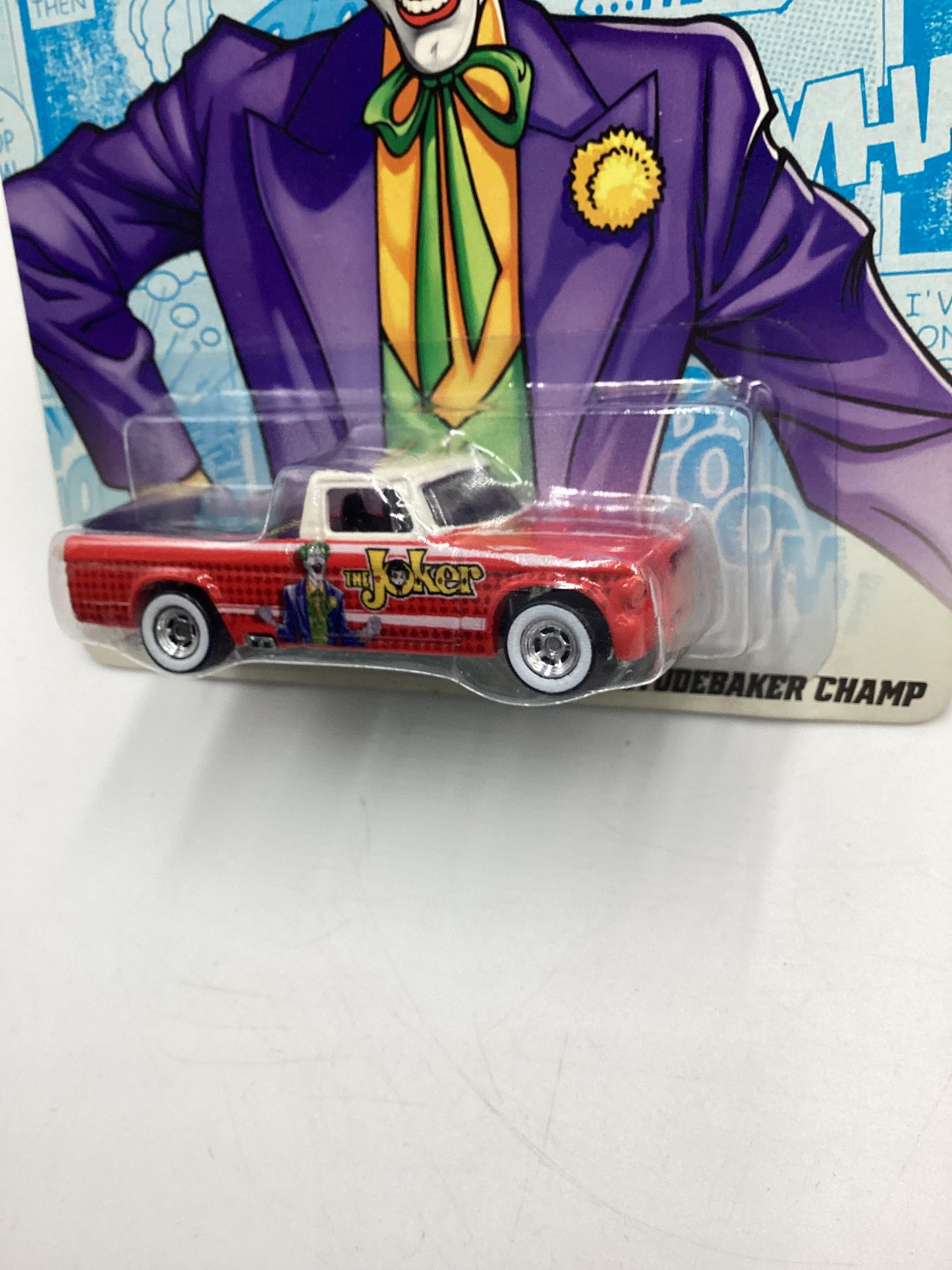 Hot Wheels Pop Culture DC Comics The Joker 63 Studebaker Champ Red with protector