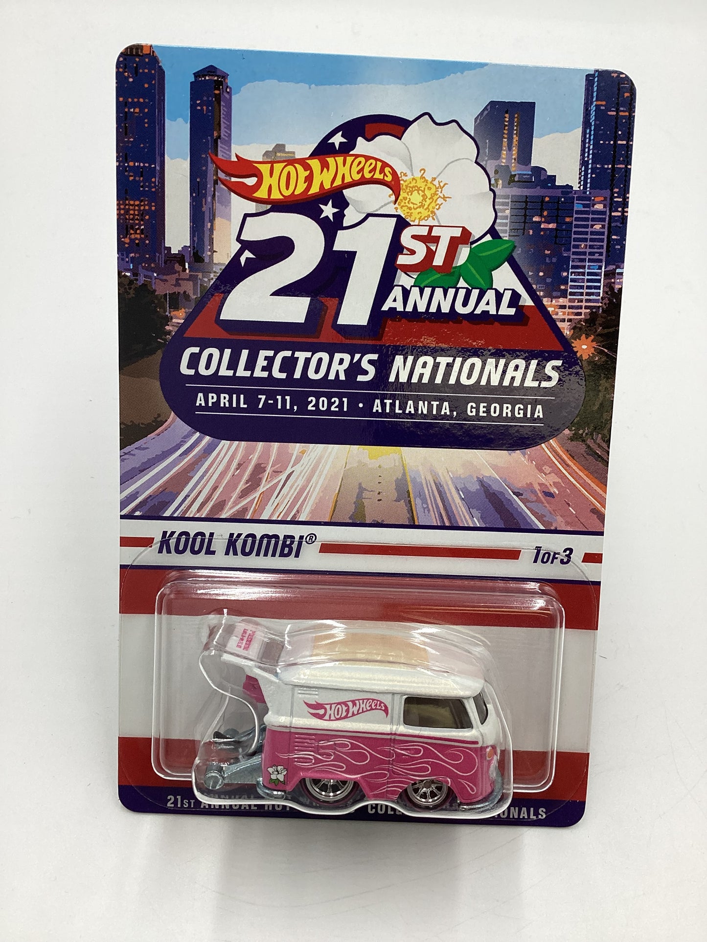 2021 Hot Wheels 21st Annual Collectors Nationals  #3354/5500 Kool Kombi Pink/White W/Protector