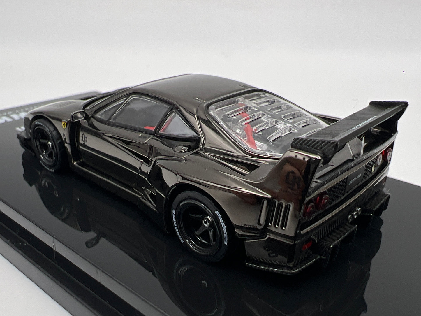 Inno64 Models 1/64 Scale Liberty Walk Ferrari F40 Chrome Black
