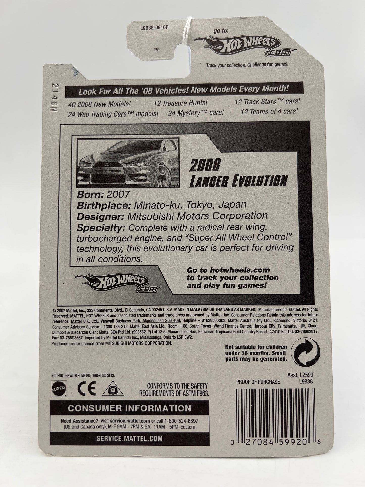 2008 Hot Wheels New Models #23 2008 Lancer Evolution Blue SR