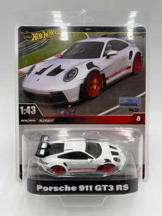 Hot Wheels Premium 1:43 Scale #8 Porsche 911 GT3 RS White/Red