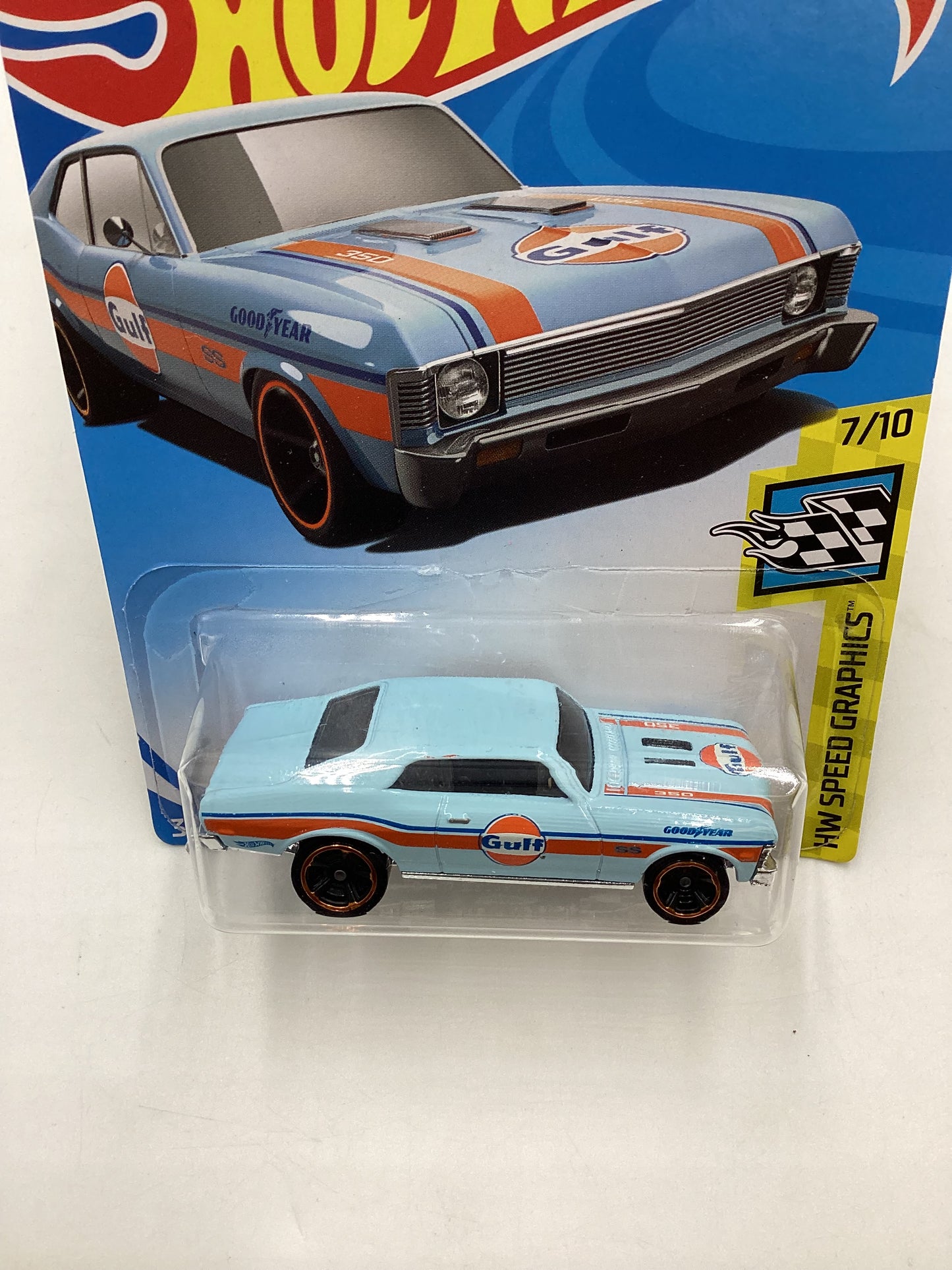 2019 Hot Wheels #67 Speed Graphics 68 Chevy Nova  gulf 17E