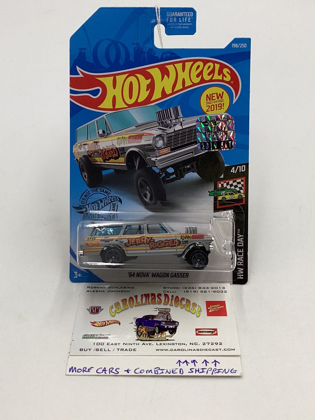 2019 Hot wheels #198 64 Nova Wagon Gasser grey Factory sealed 11D