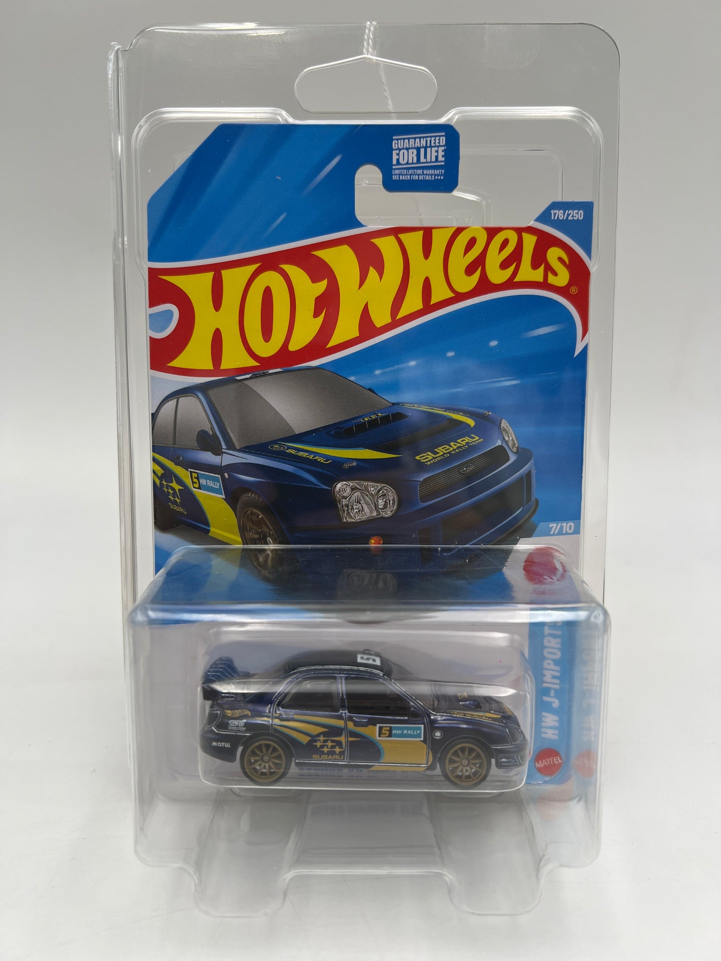 2026 Hot Wheels J Case Super Treasure Hunt #176 Subaru Impreza WRX Blue W/Protector