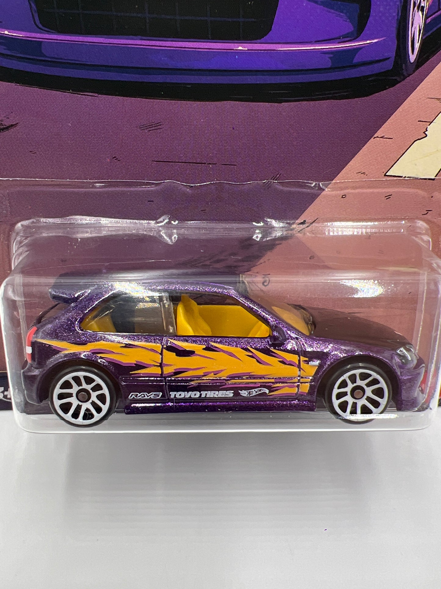 2025 Hot Wheels Silver Series Compact Kings #2 99 Honda Civic Type R EK9 Purple 161C