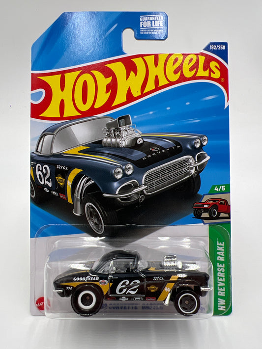 2025 Hot Wheels J Case Super Treasure Hunt #182 62 Corvette Gasser W/Protector