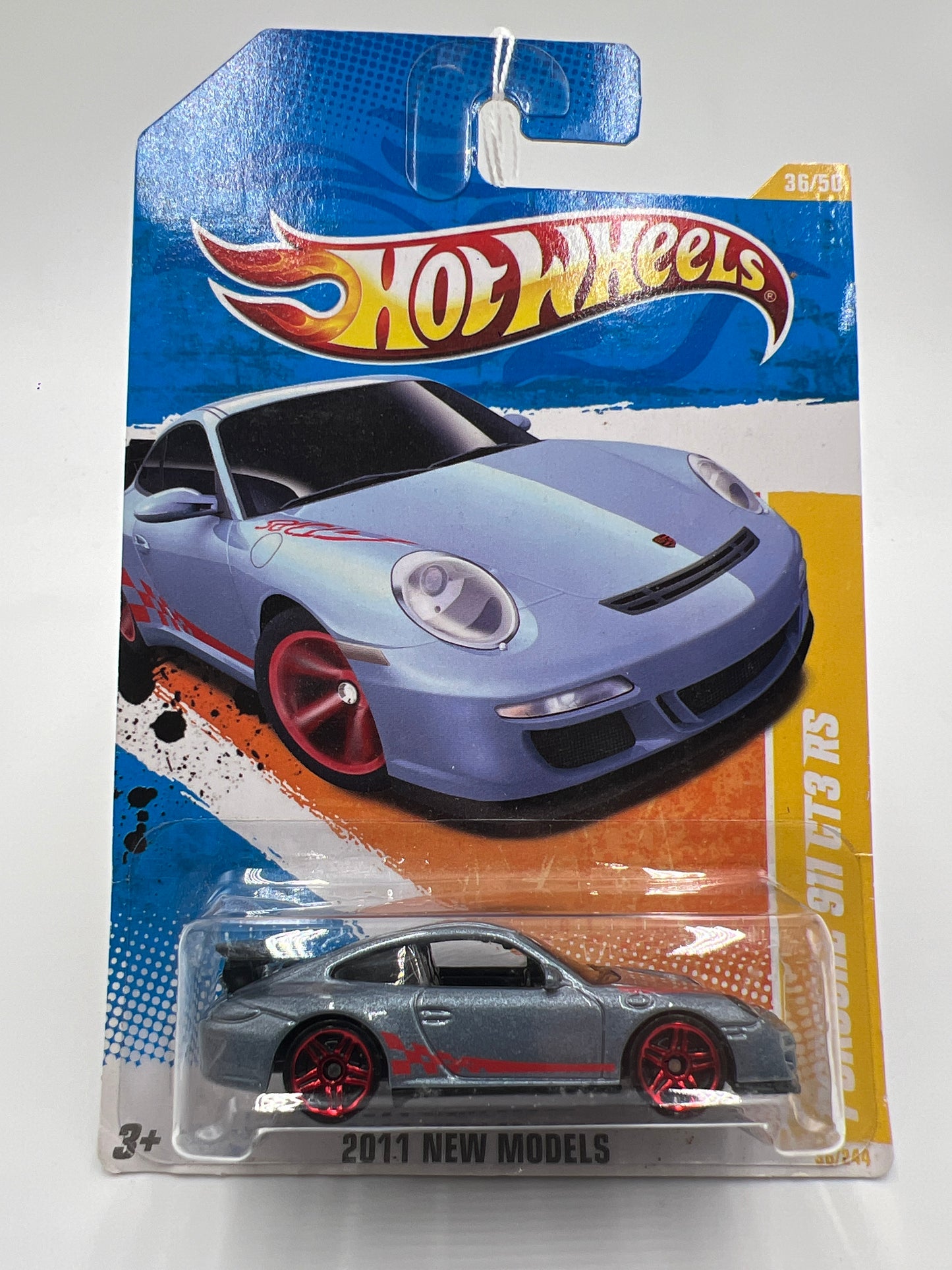 2011 Hot Wheels New Models #36 Porsche 911 GT3 RS Steel Blue Card Not Perfect SR