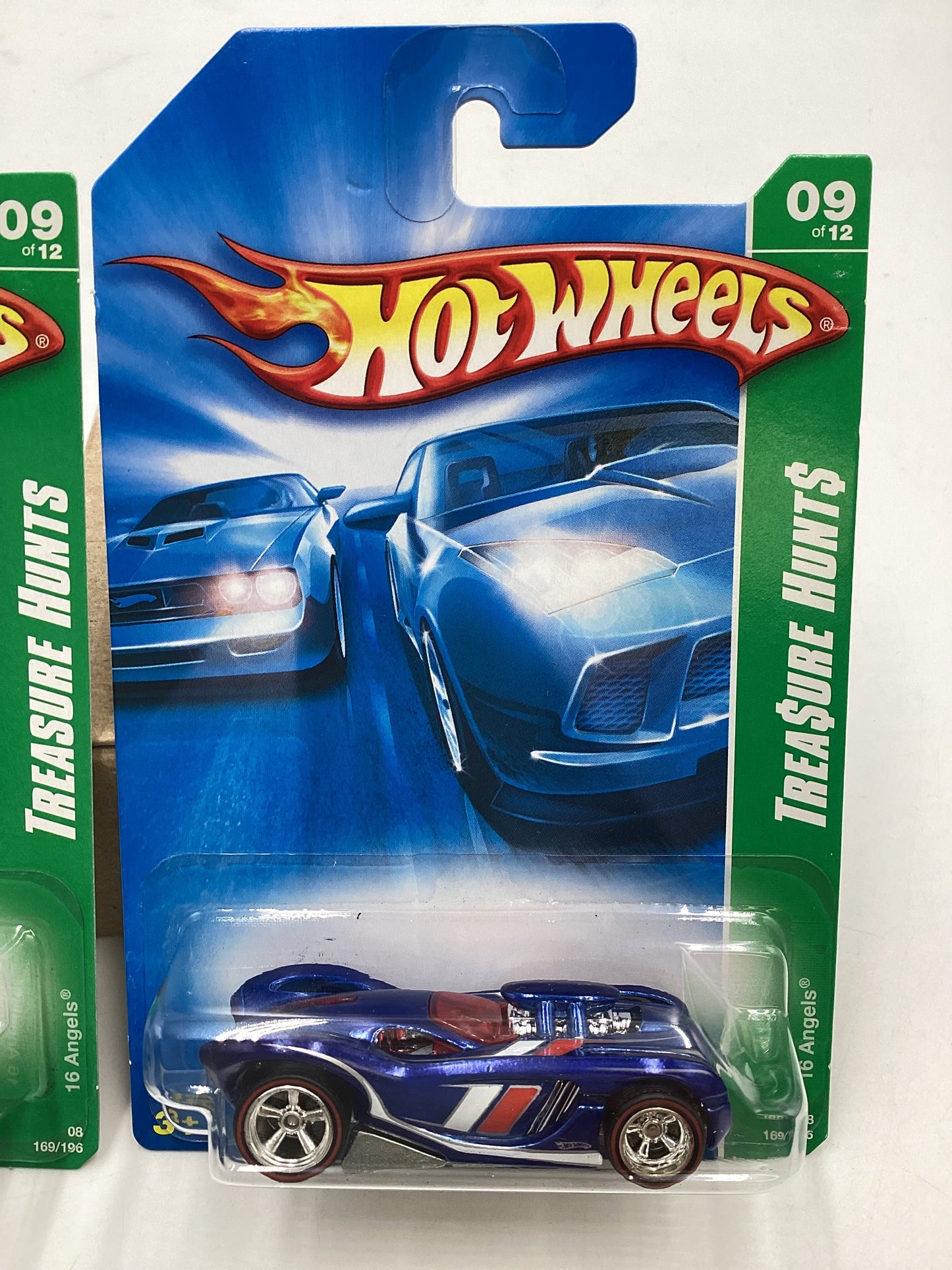 2008 Hot Wheels Super Treasure Hunt + Treasure Hunt 16 Angels Blue #169 with protector