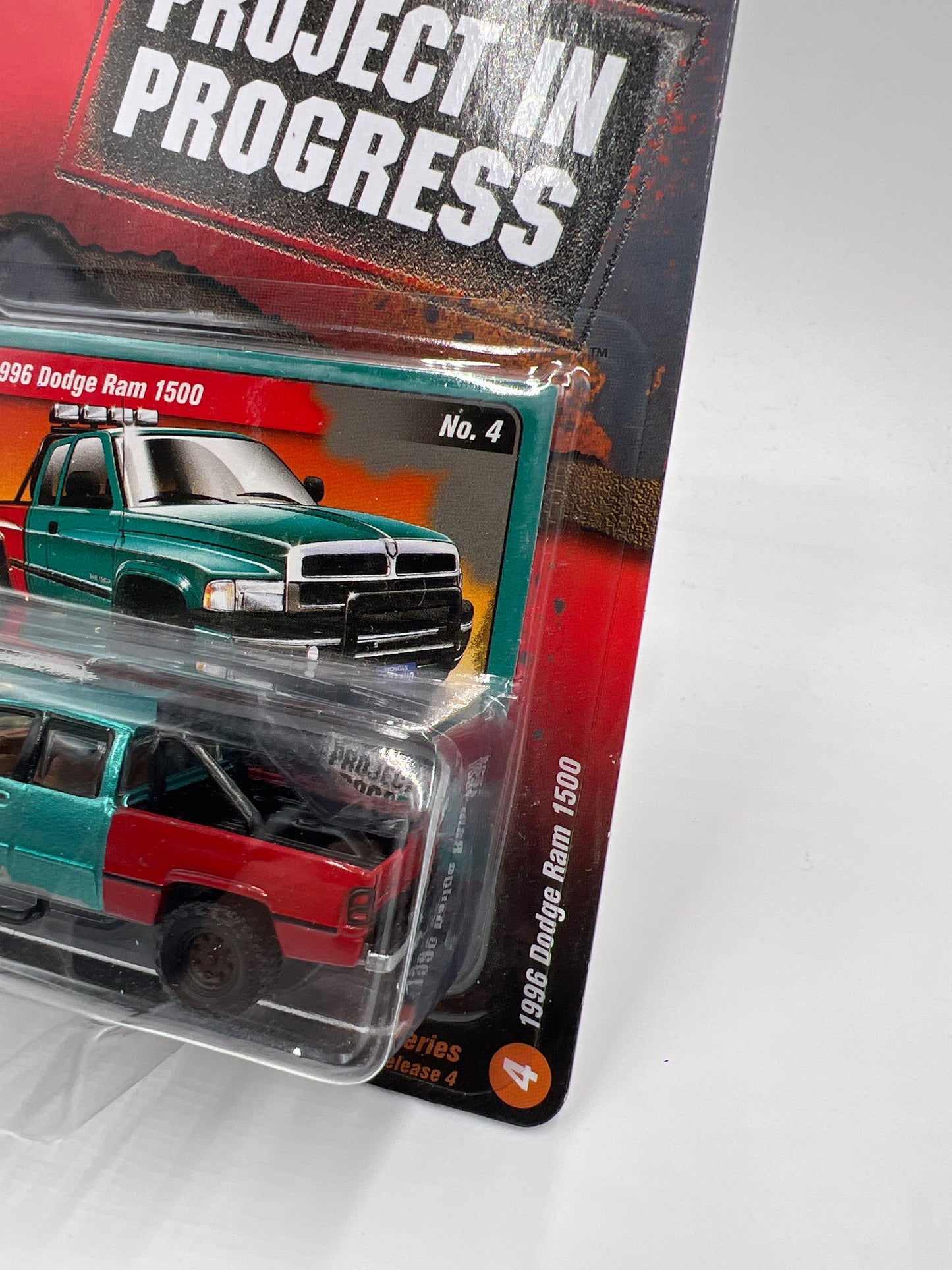 Johnny Lightning Project In Progress Release 4 Version B #4 1996 Dodge Ram 1500 Green/Red