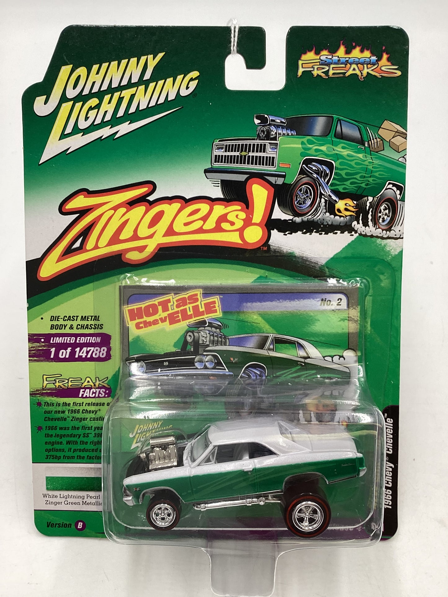 Johnny Lightning ZINGERS Series 2 1966 Chevy Chevelle Green 223B