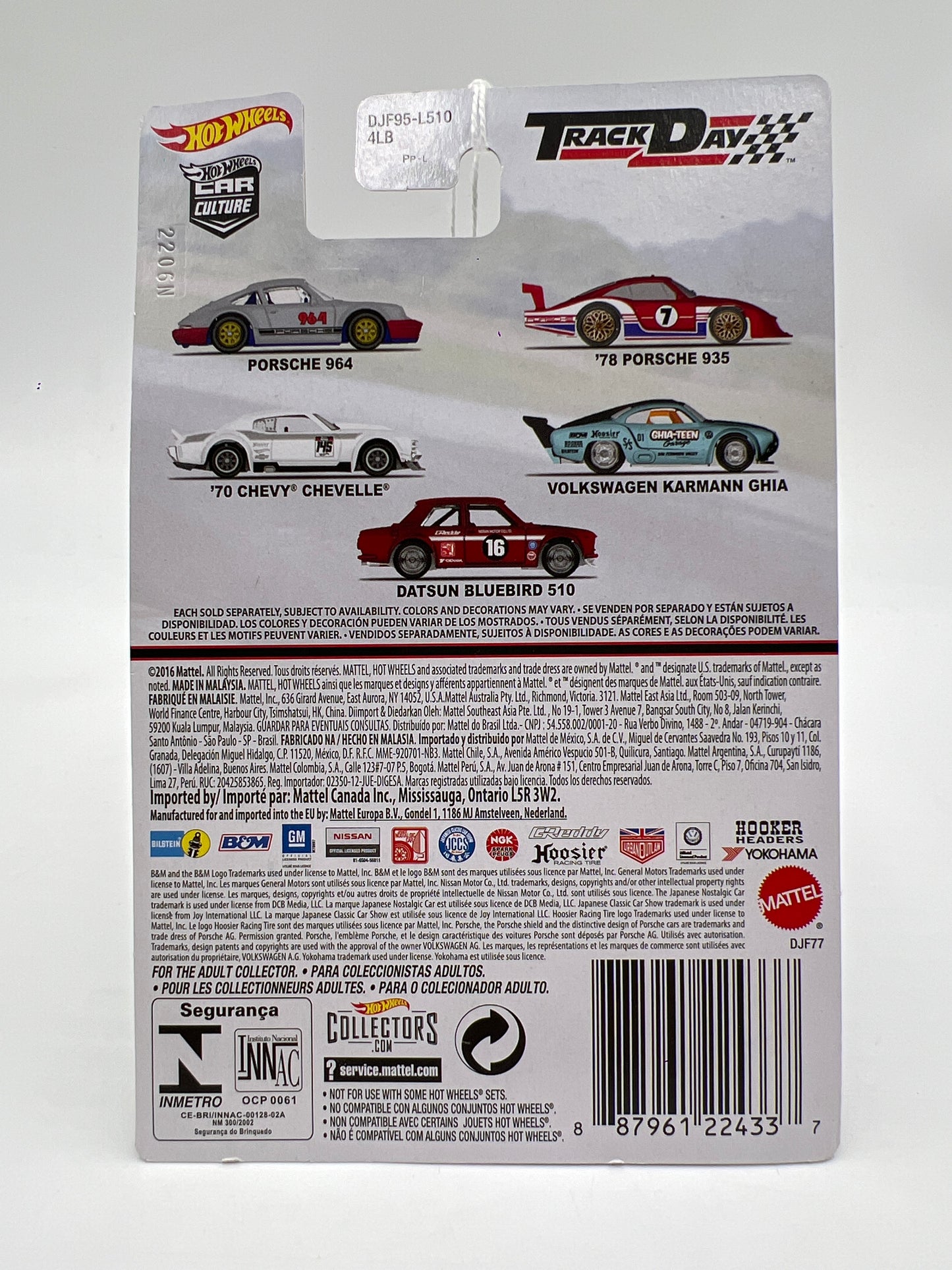 Hot Wheels Car Culture Track Day #3 70 Chevy Chevelle White 244K