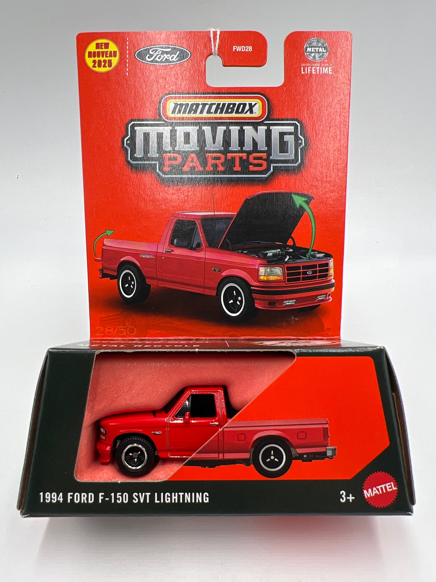 2025 Matchbox Moving Parts #28 1994 Ford F-150 SVT Lightning Red