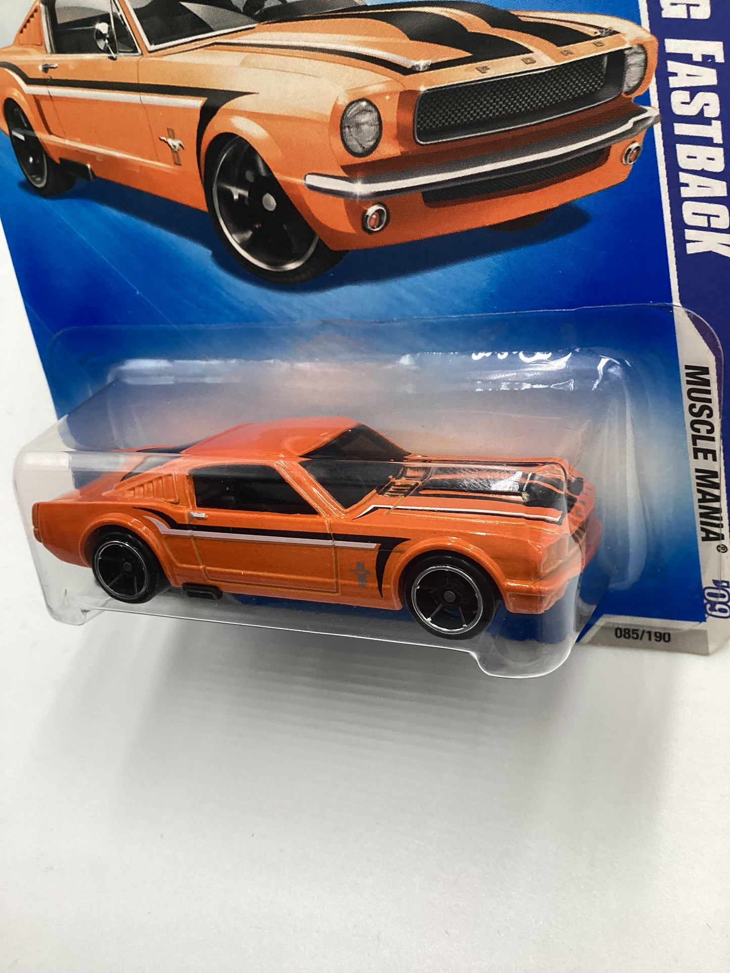 2009 Hot Wheels #085 65 Ford Mustang Fastback Orange Kmart Exclusive 240C