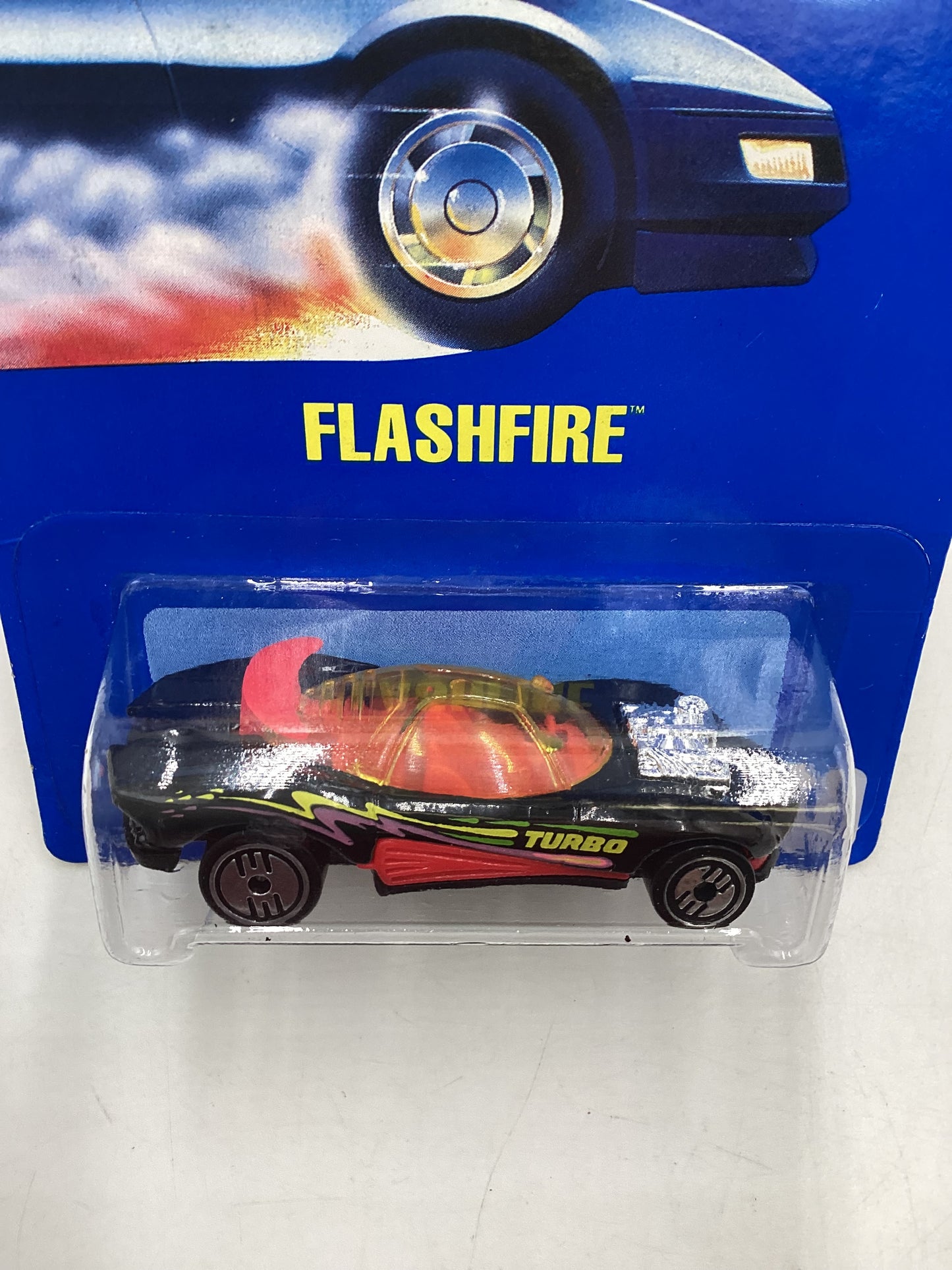 Hot Wheels Blue Card Collector  No. 140 Flashfire Black UH Chrome Wheels 240G