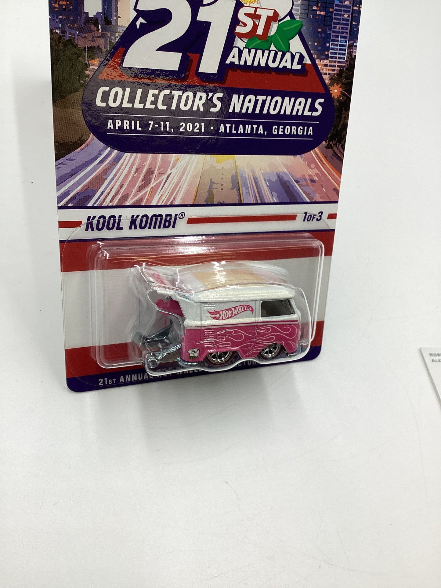2021 Hot Wheels 21st Annual Collectors Nationals  #3354/5500 Kool Kombi Pink/White W/Protector