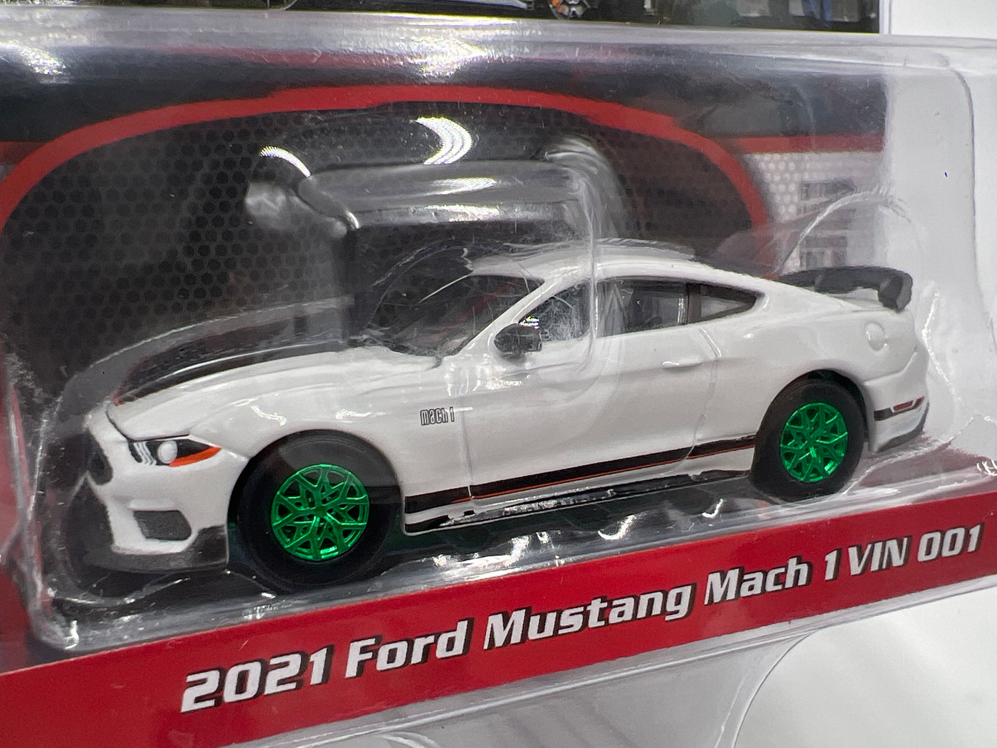 Greenlight Barrett Jackson 50th Anniversary Series 8 CHASE 2021 Ford Mustang Mach 1 VIN 001 White