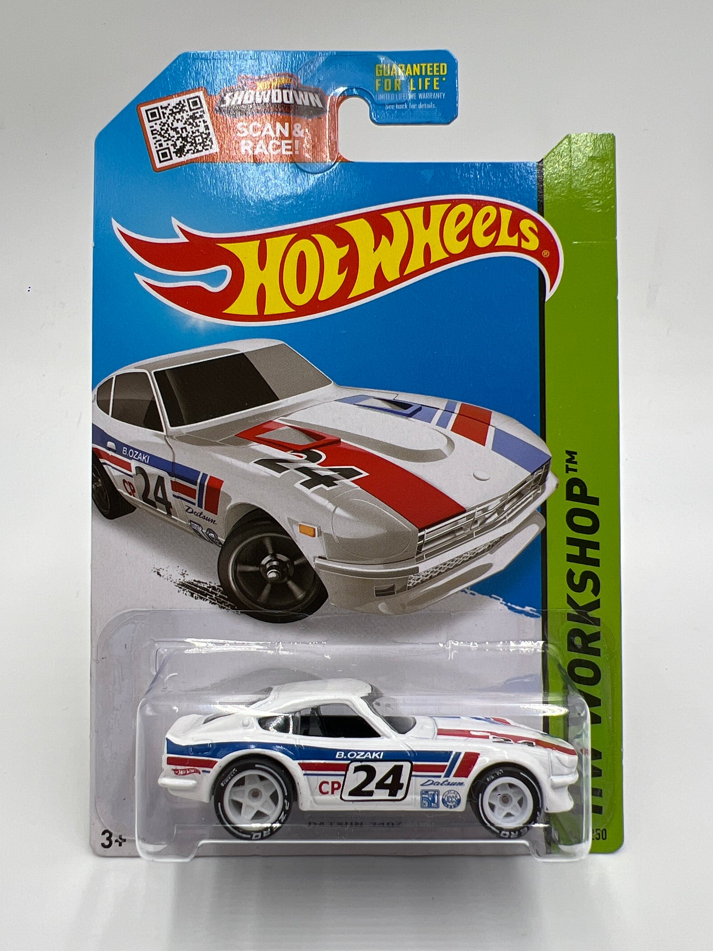 Hot Wheels Datsun 240Z White Wheel Swap Custom On Card W/Protector SR