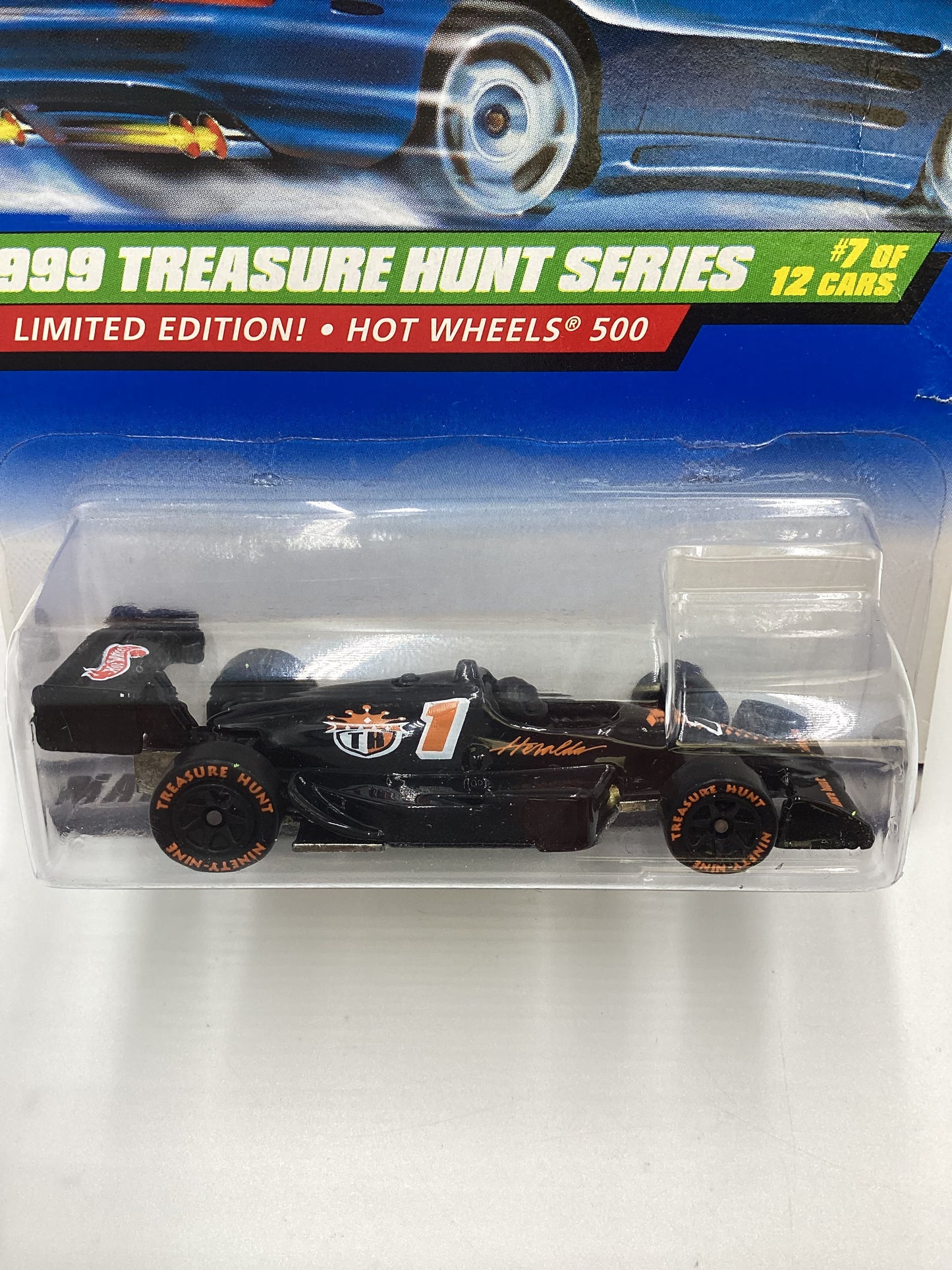 1999 Hot Wheels Treasure Hunt Series #935 Hot Wheels 500 Black - Bad Card 273C