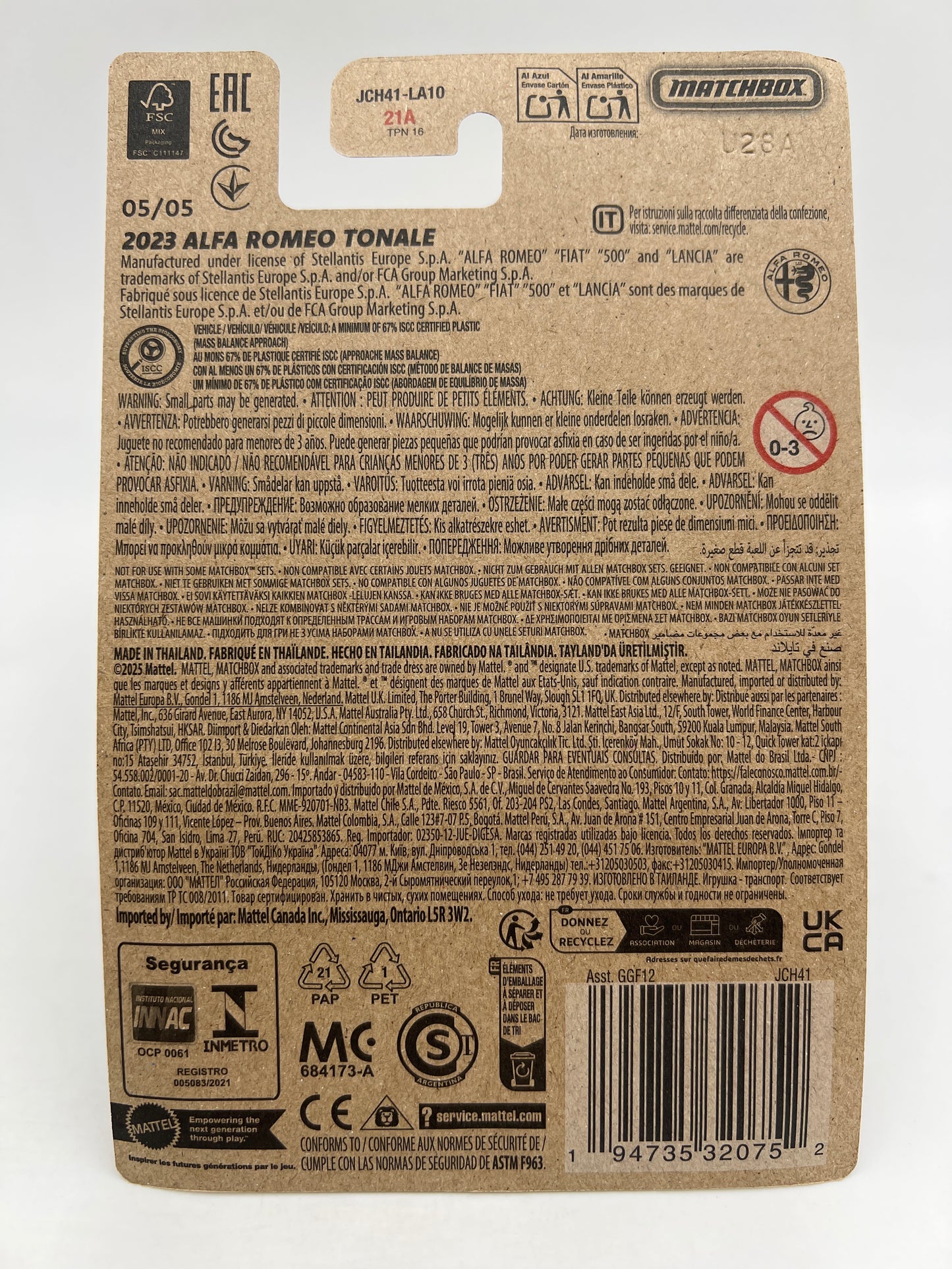 2025 Matchbox European Series #5 2023 Alfa Romeo Tonale Green 163J