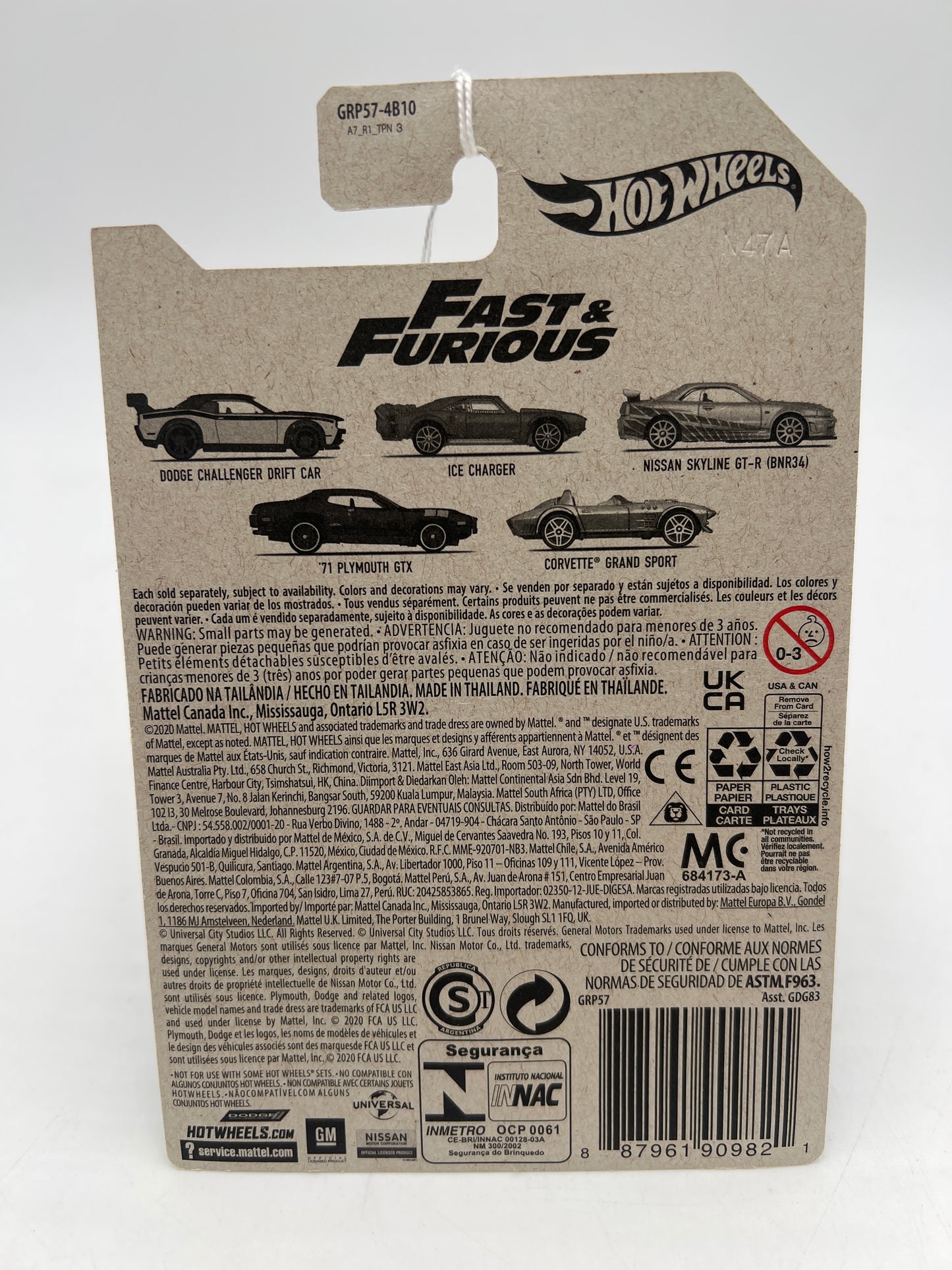 2021 Hot Wheels Fast and Furious #4 71 Plymouth GTX 72G