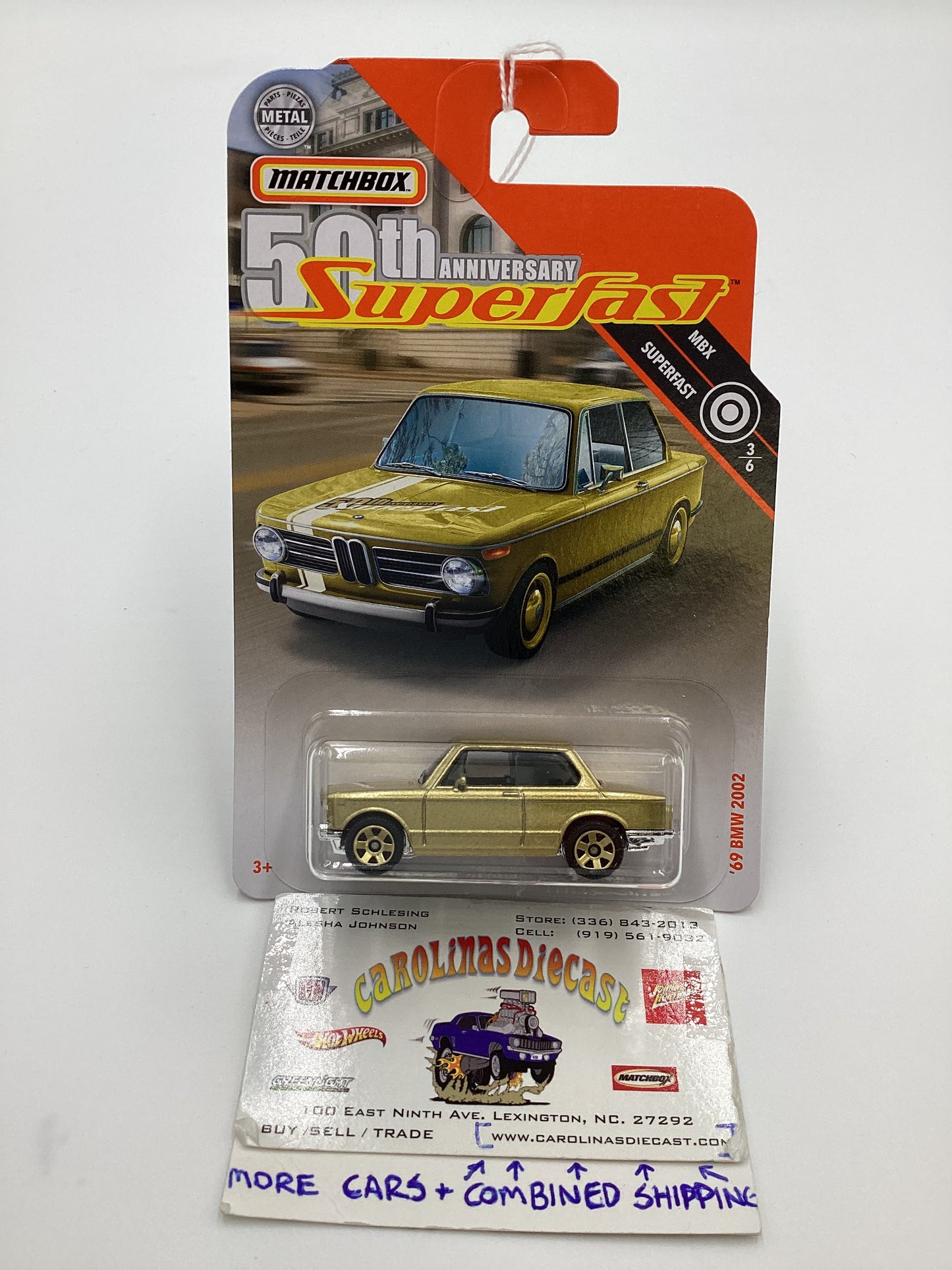 2019 Matchbox 50th Anniversary Superfast Gold 69 BMW 2002 Gold SR
