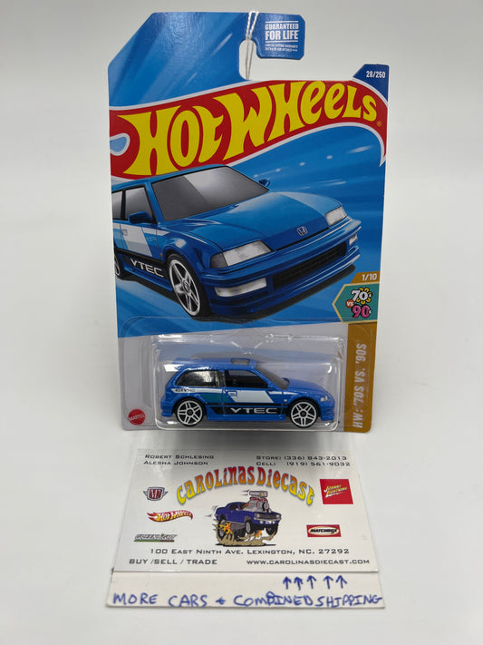 2025 Hot Wheels B Case #28 90 Honda Civic EF Blue