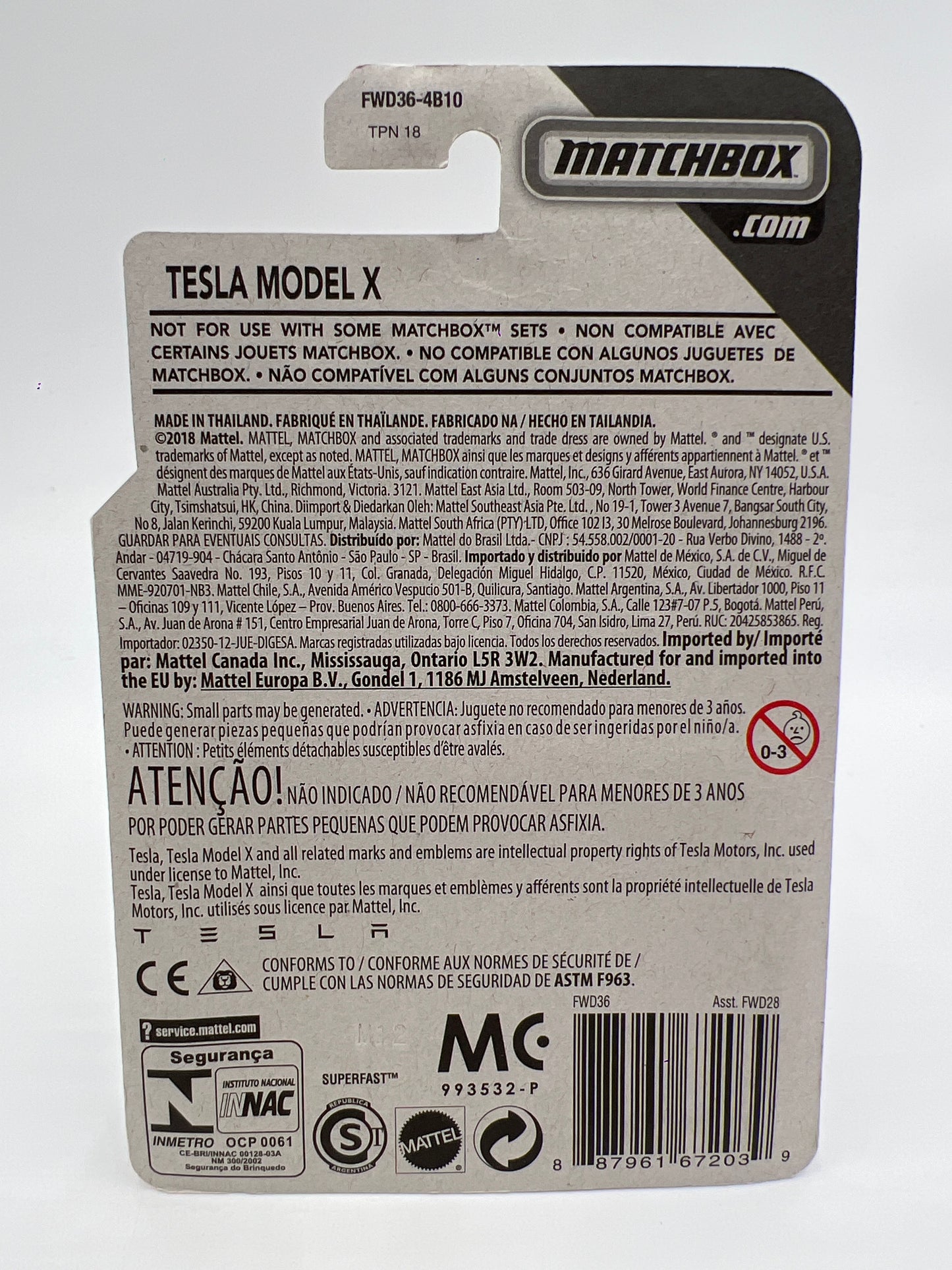 Matchbox Moving Parts MBX Road Trip Tesla Model X Red W/Protector