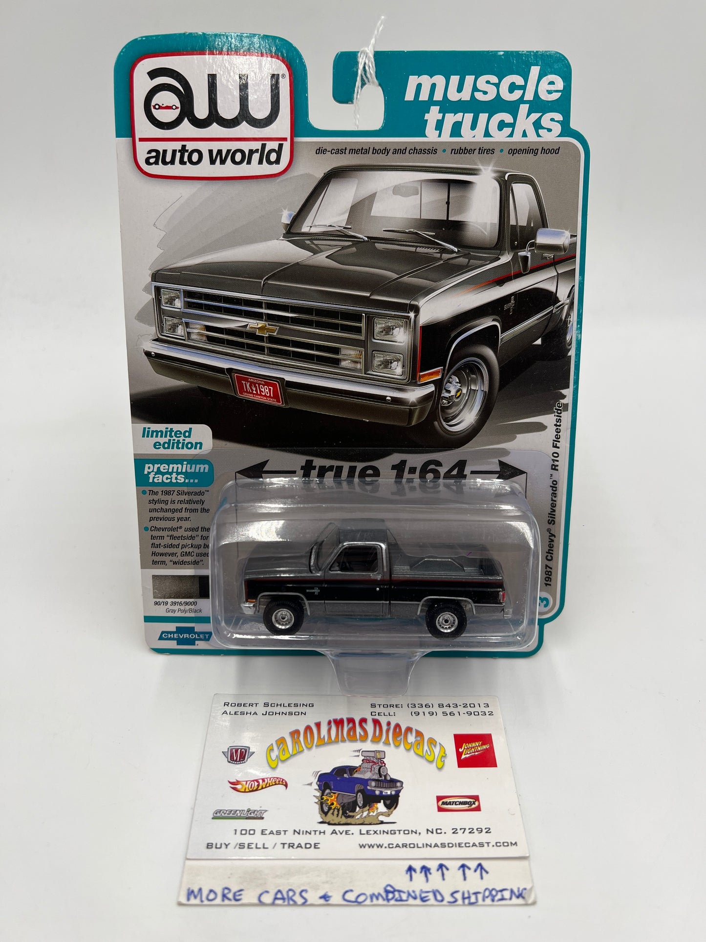 Auto World Muscle Trucks Release 2 Version B 1987 Chevy Silverado R10 Fleetside Gray/Black