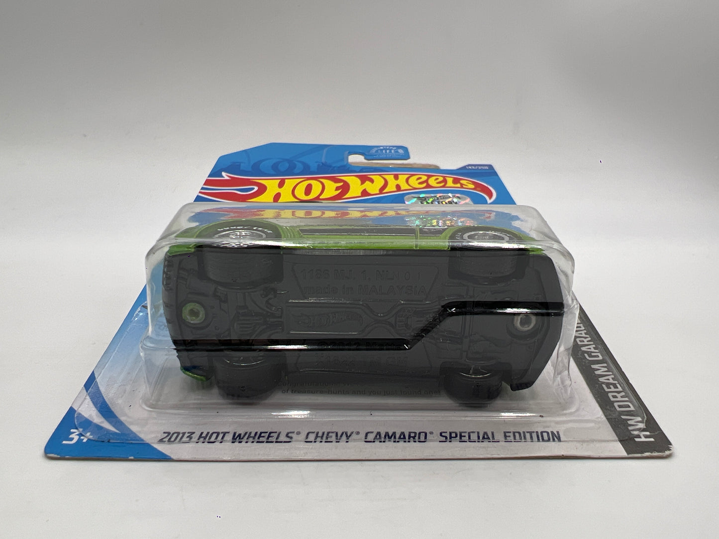 Hot Wheels Factory Sealed Treasure Hunt 2013 HW Chevy Camaro Special Edition Green Wheel Swap Custom On Card W/Protector SR