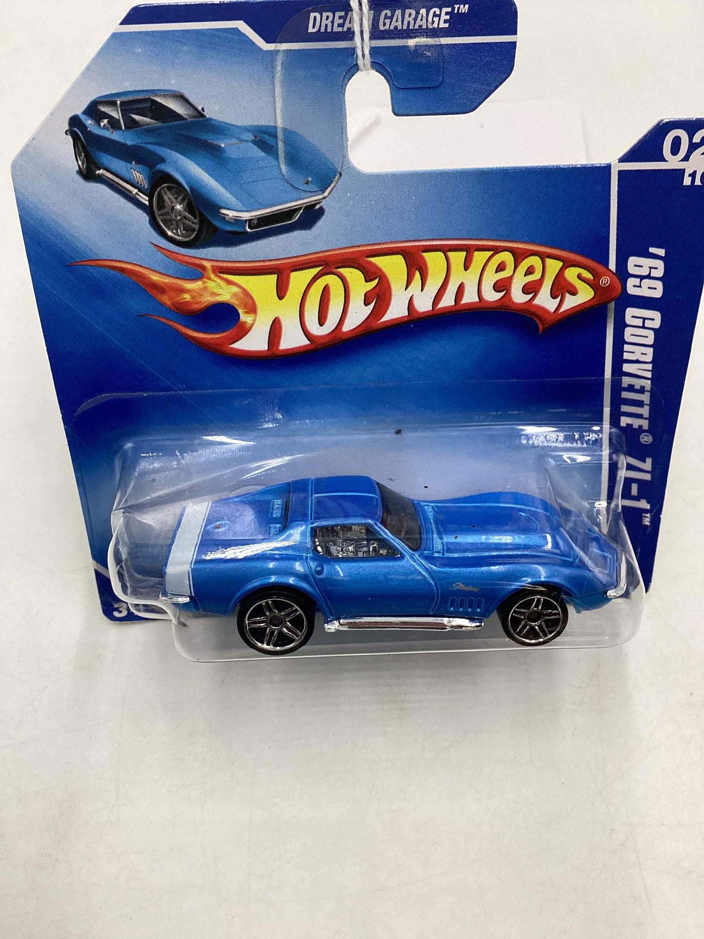 2009 Hot Wheels #148 69 Corvette ZL-1 Blue Short Card 9A