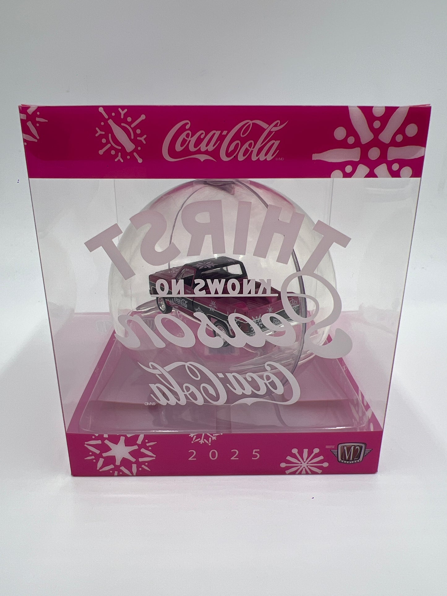 2025 M2 Machines Coca Cola Holiday Christmas Ornaments 1976 GMC Sierra Grande 15 Pink