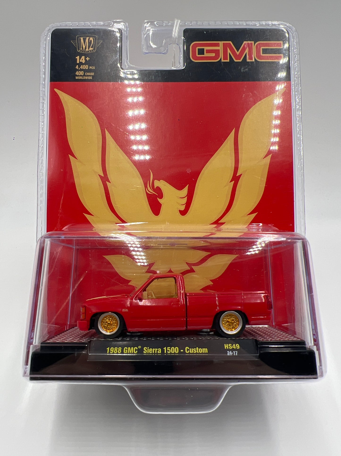 M2 Machines Hobby Lobby Exclusive 1/4400 OBS 1988 GMC Sierra 1500 Custom Red HS49