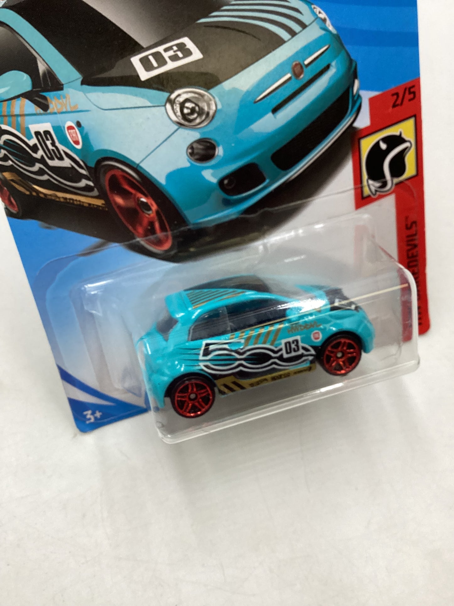 2018 Hot Wheels Fiat 500 Light Blue chase 240A