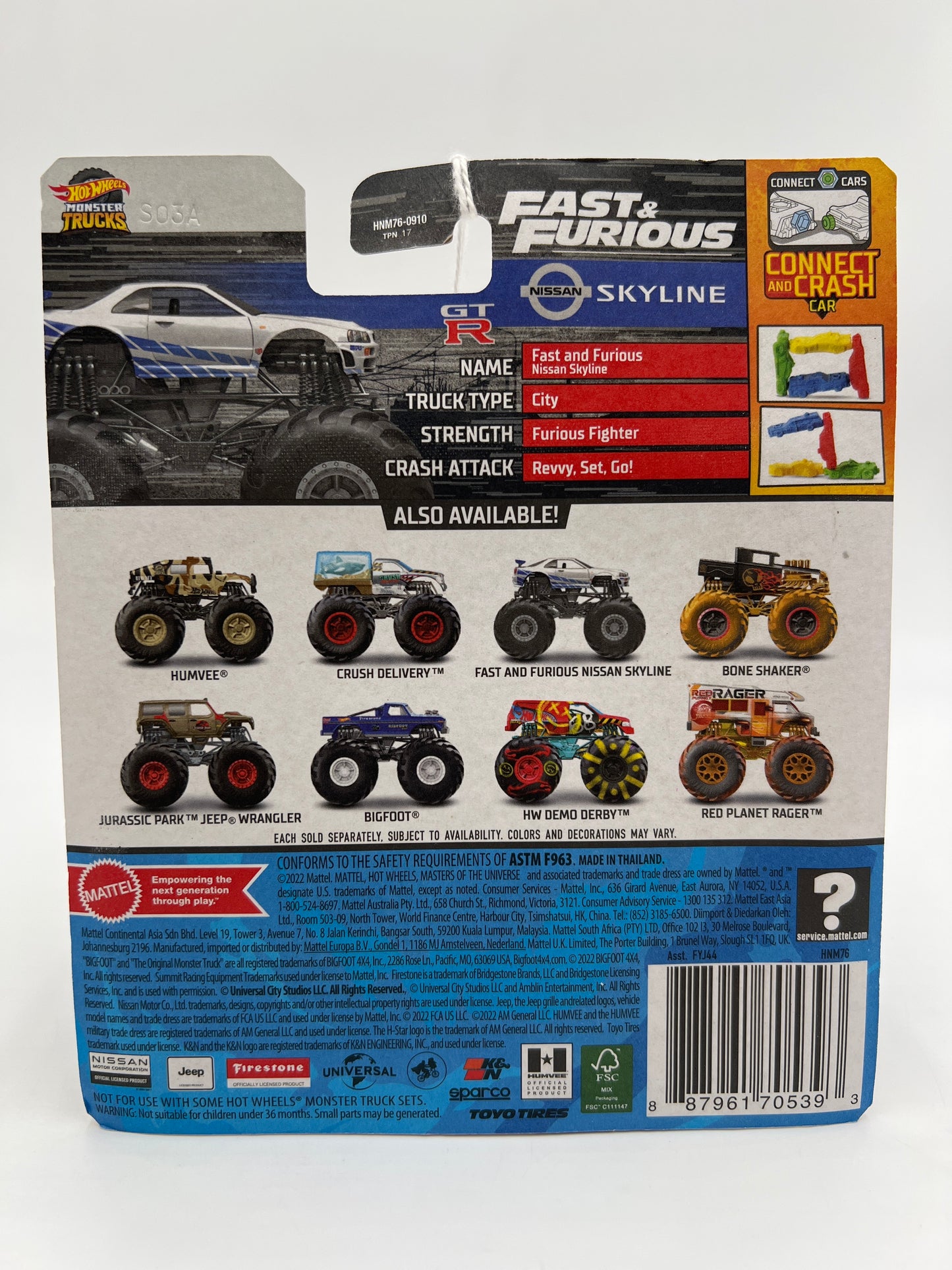 2023 Hot Wheels Monster Trucks Fast & Furious Nissan Skyline GT-R R34 129C