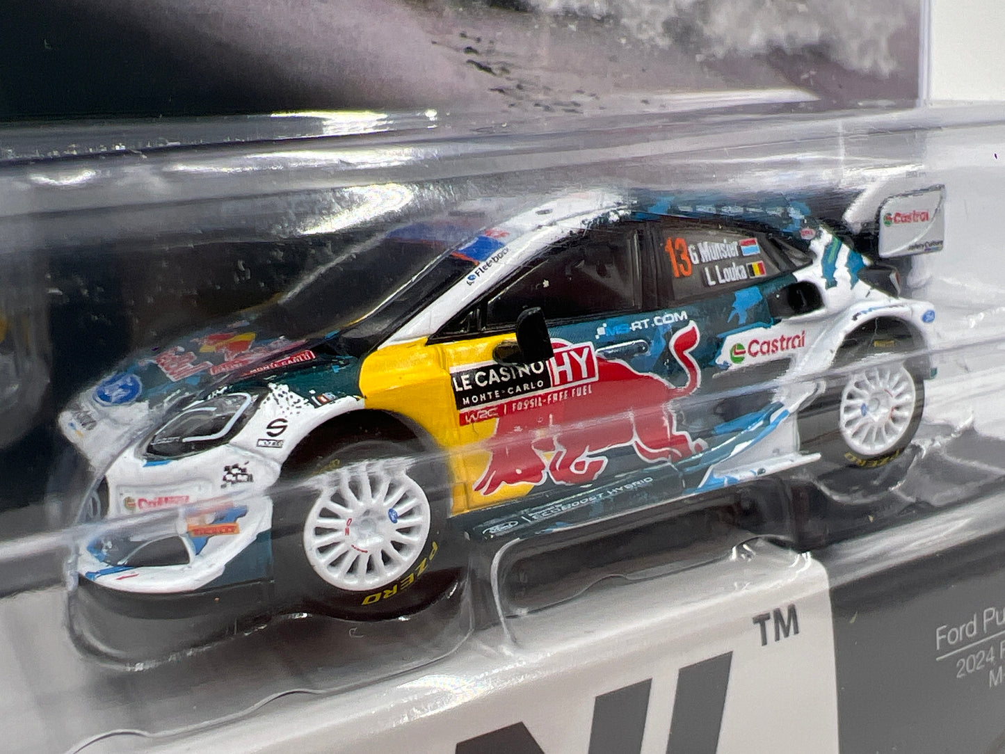 Mini GT #974 Ford Puma Rally1 #13 2024 Rally Monte Carlo M-Sport Ford WRT Red Bull White
