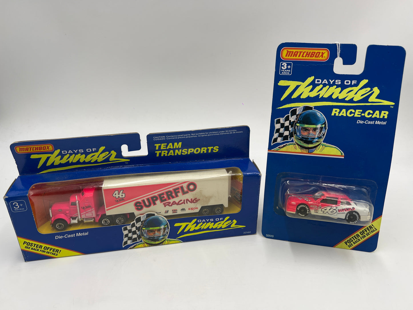 Matchbox Days Of Thunder Team Transports & Race Car Superflo Racing Lot Of 2
