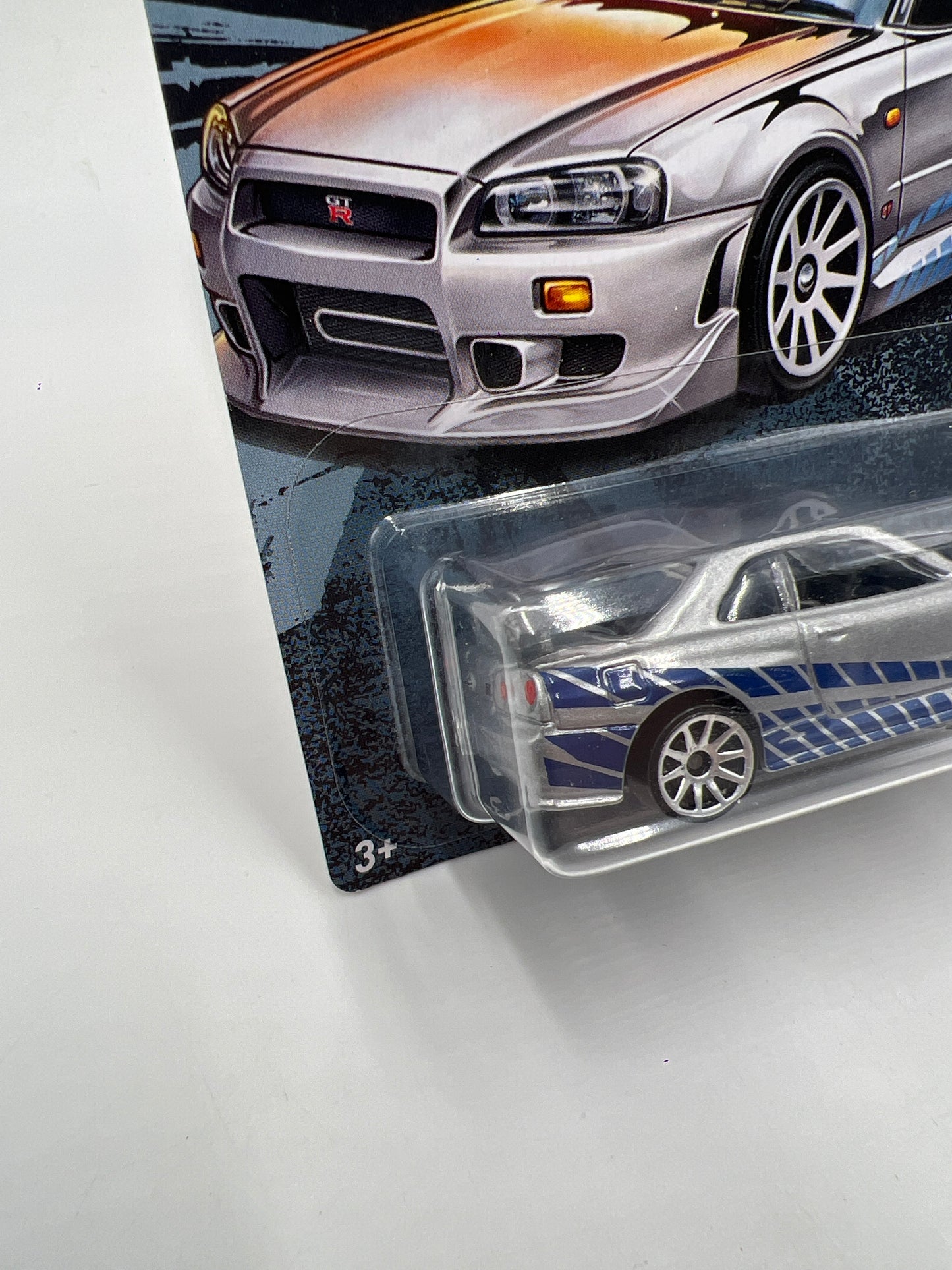 Hot Wheels Fast and Furious #3 Nissan Skyline GT-R BNR34 Silver W/Protector
