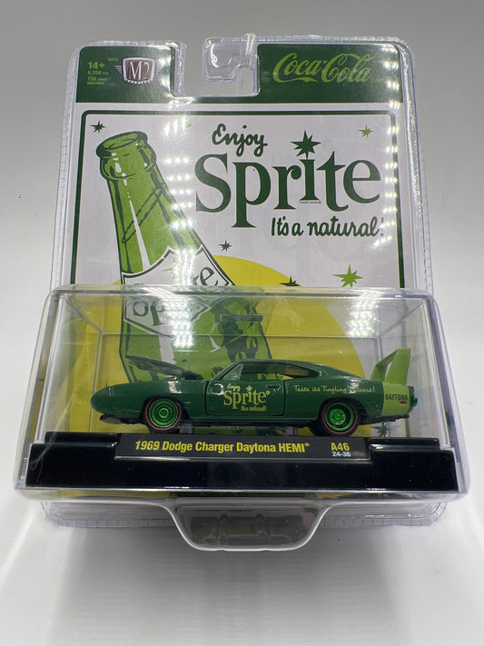 M2 Machines Coca Cola Sprite CHASE 1969 Dodge Charger Daytona Hemi Green A46