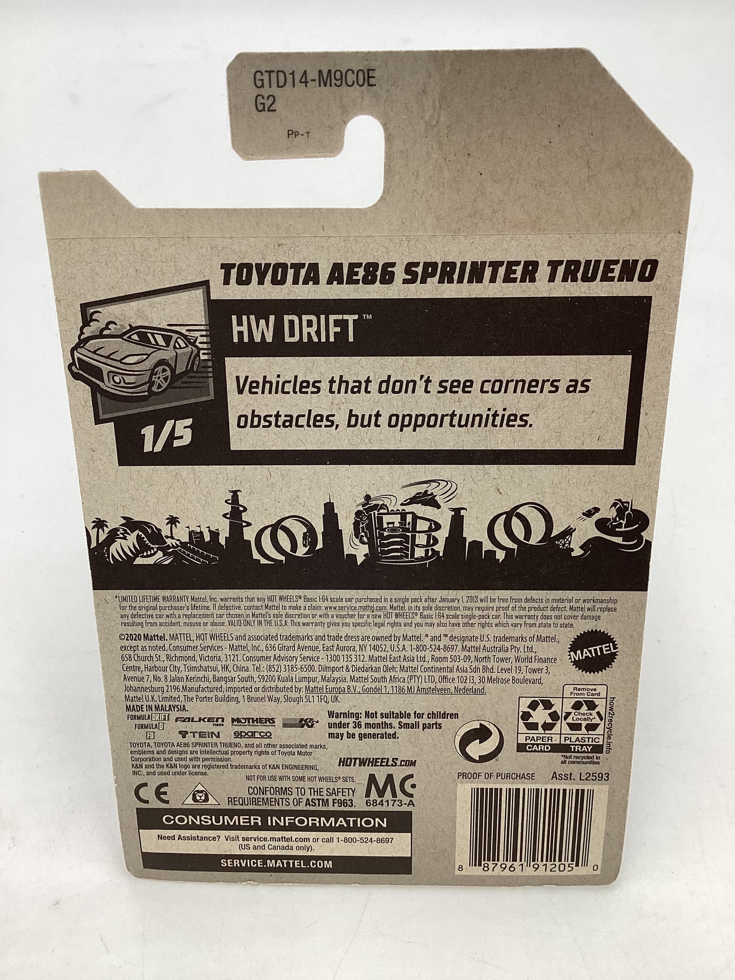 2021 hot wheels Zamac #31 Toyota AE86 Sprinter Trueno #1 144B